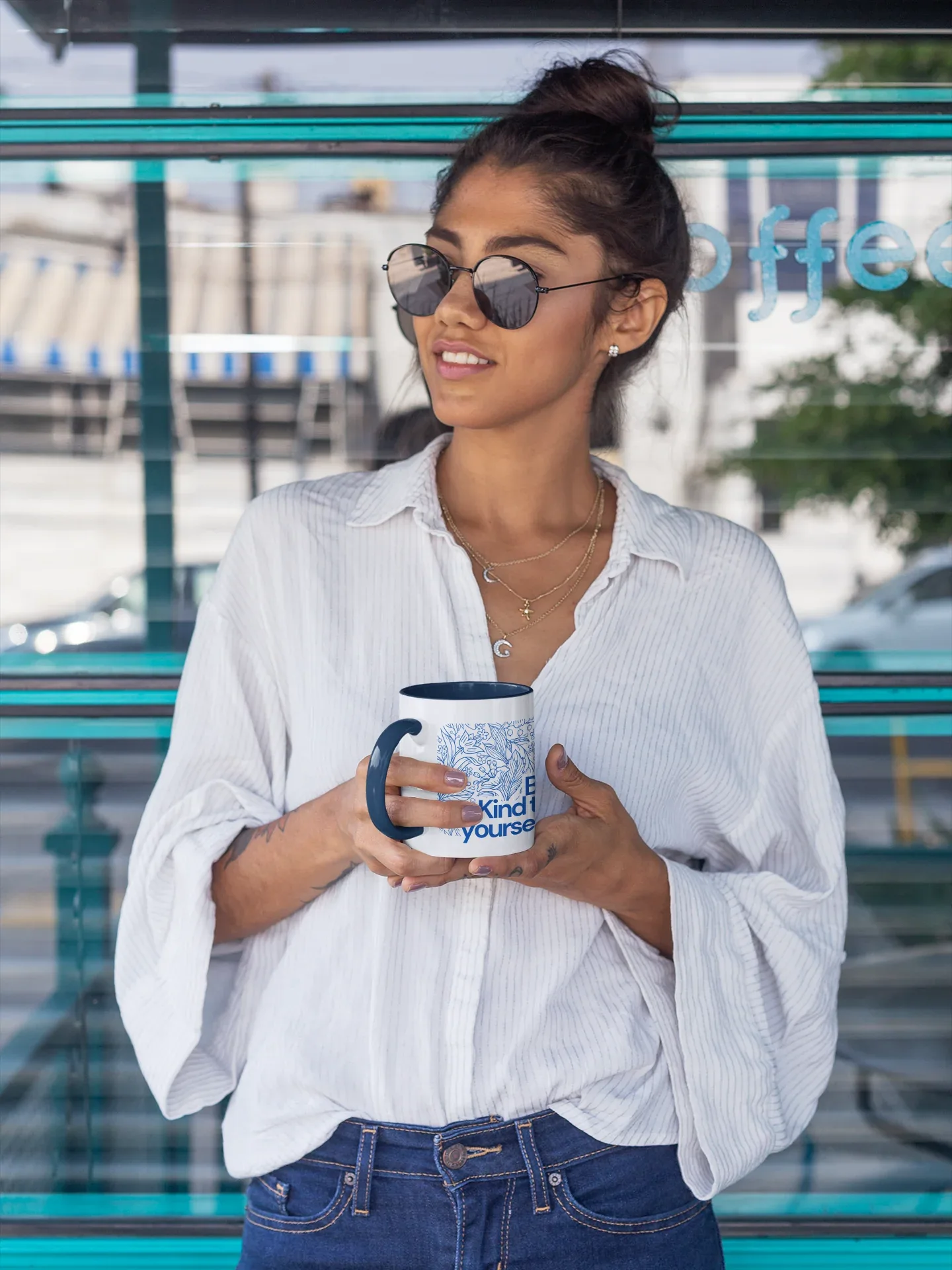 Mug - Accent Coffee Mug (11 oz) - Be Kind to Yourself - Alley Crafters