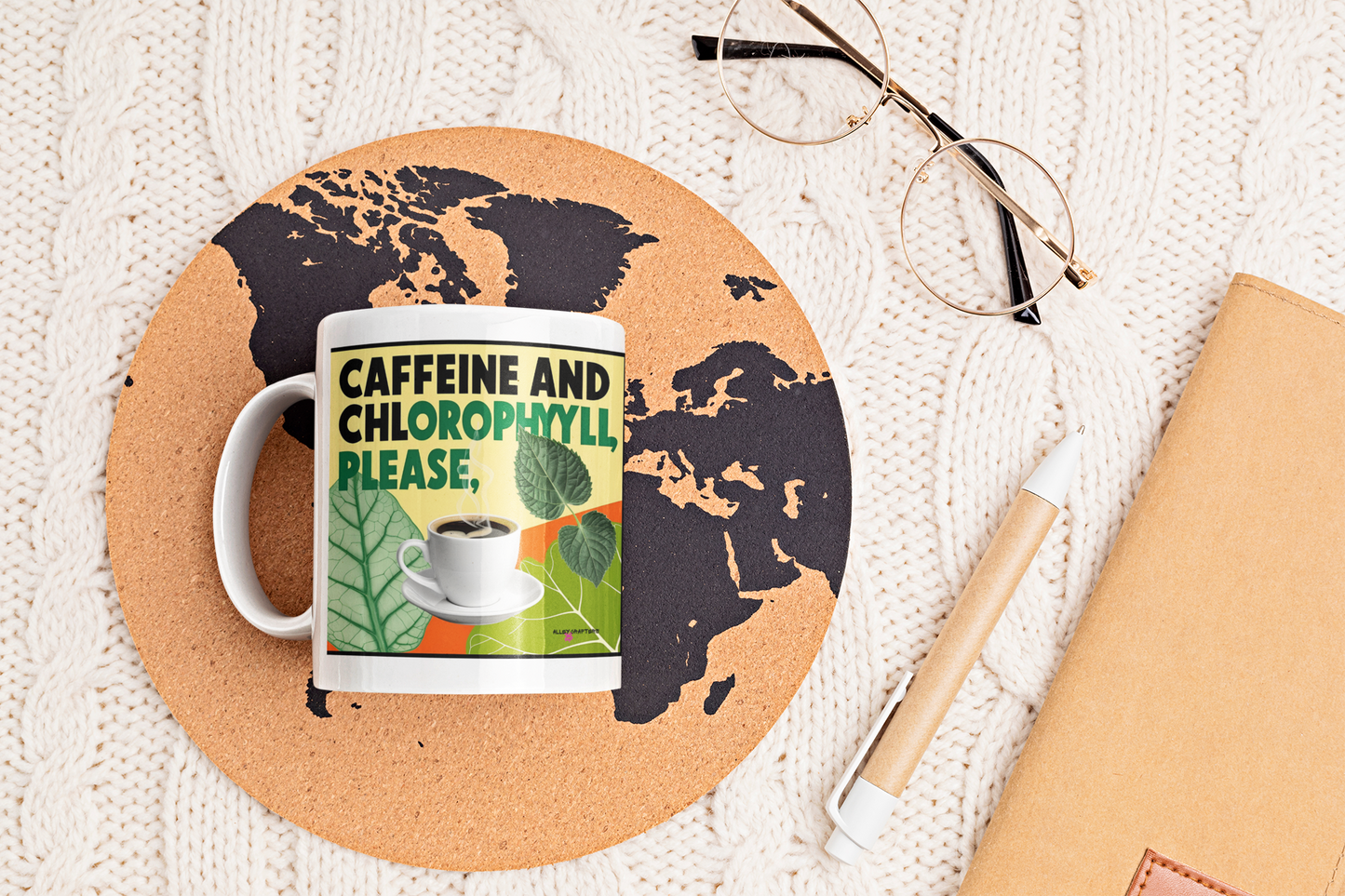 Caffeine and Chlorophyll Please Mug