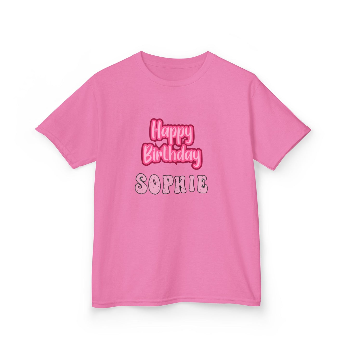Kids Tee Personalised Name Happy Birthday T-Shirt