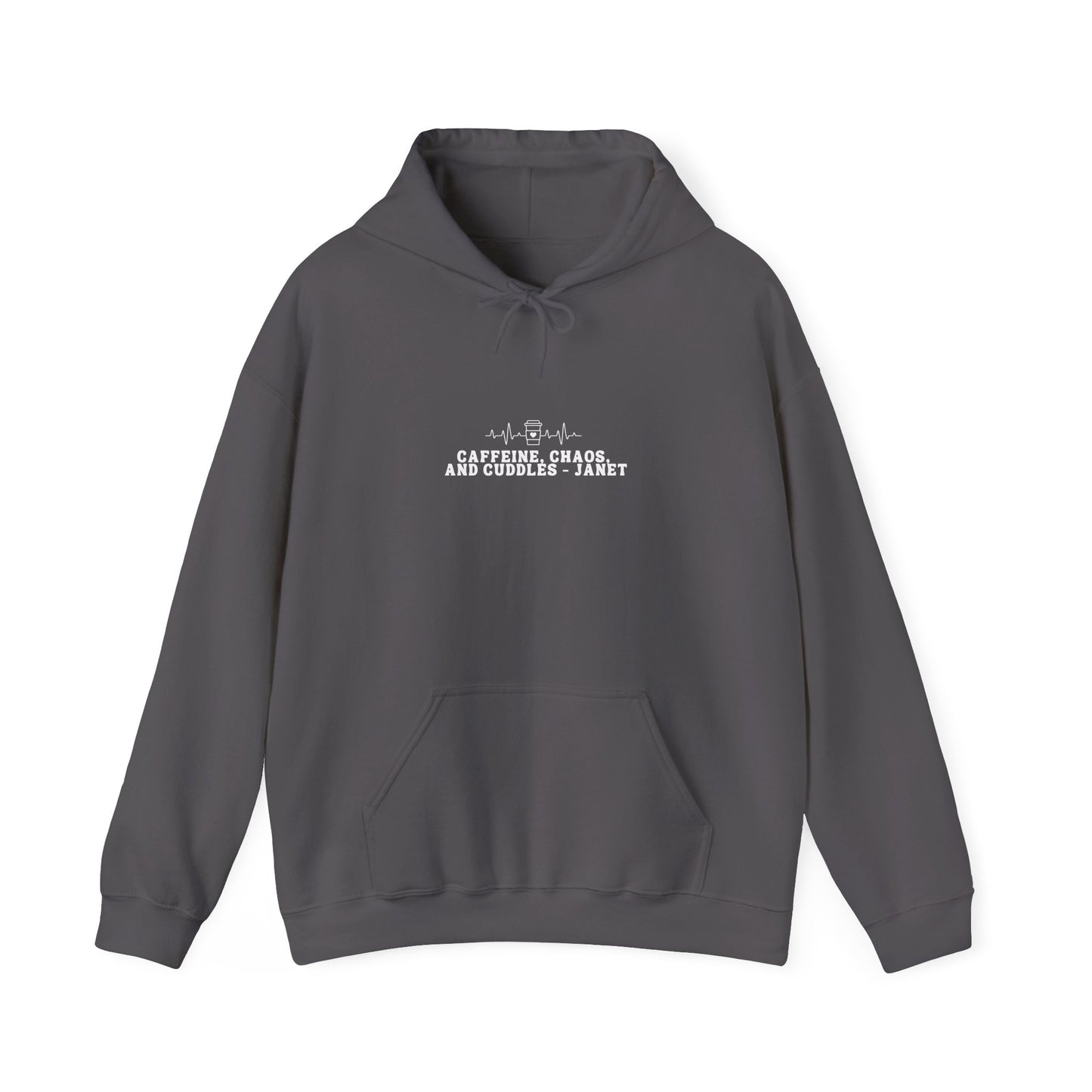 Caffeine, Chaos, and Cuddles Hoodie - Personalised Heavy Blend Sweatshirt