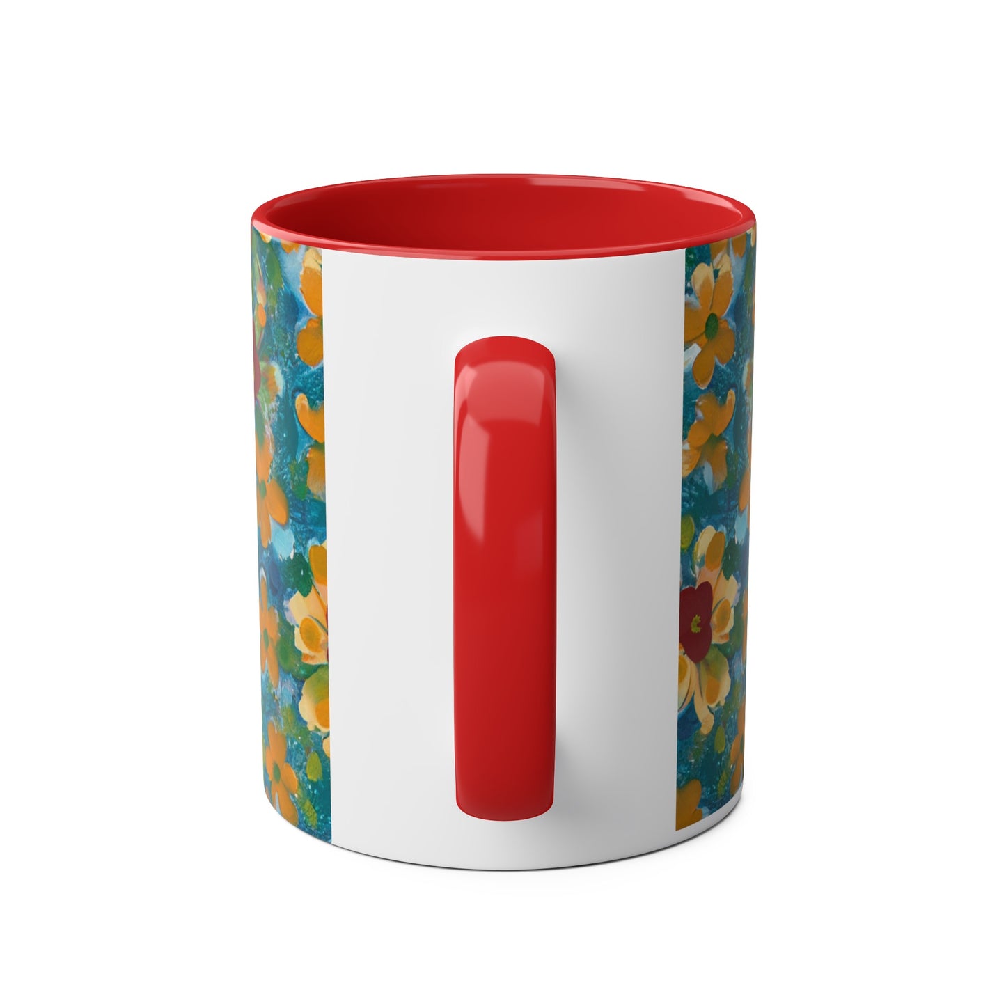 Floral, Painted, dripped Coffee Mug!