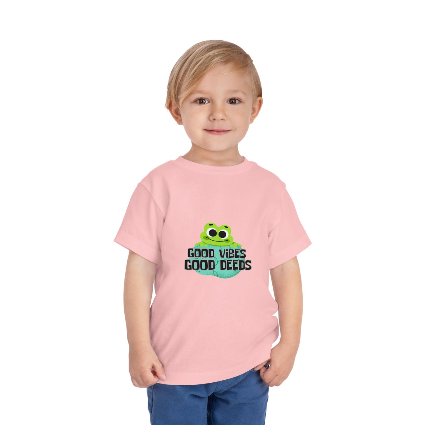 Good Vibes & Good Deeds Toddler Tee - Fun and Positive Short Sleeve Shirt