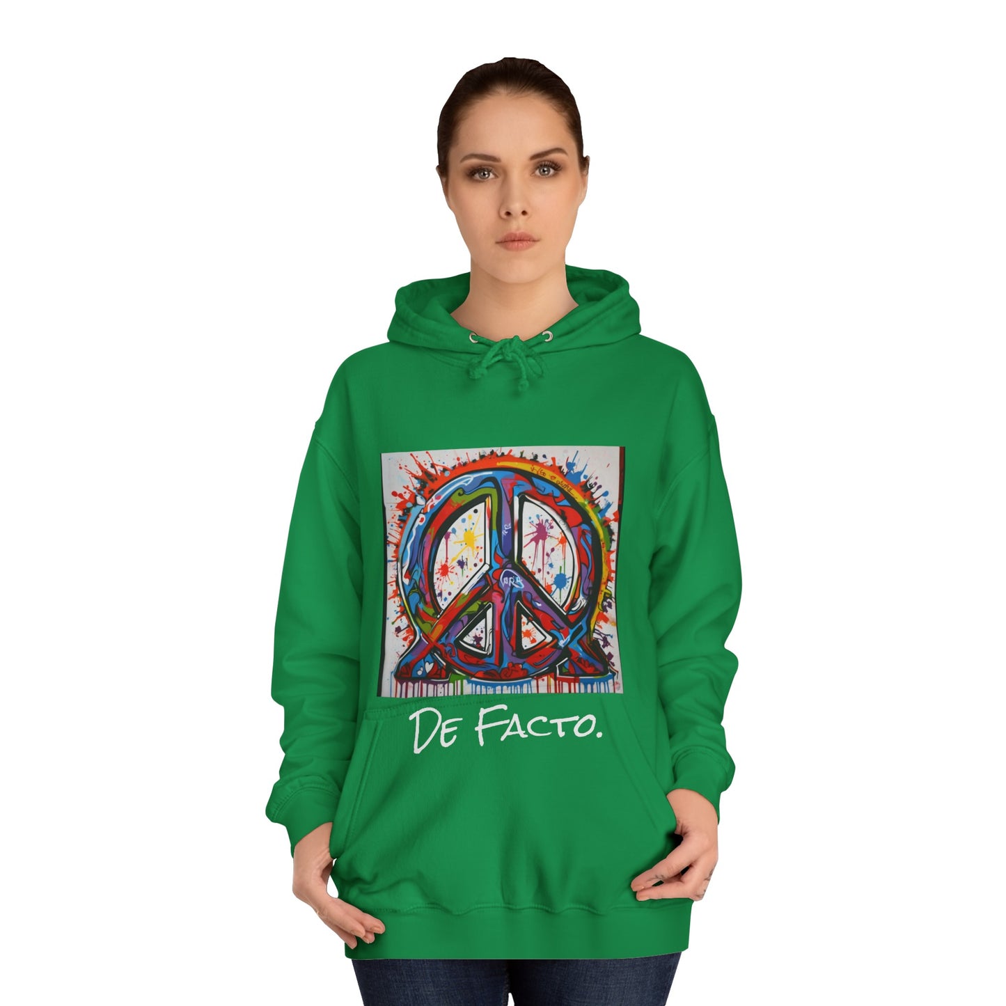 De Facto, Hand Painted Peace Sign- Hoodie