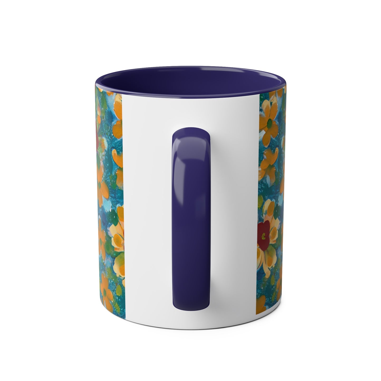 Floral, Painted, dripped Coffee Mug!