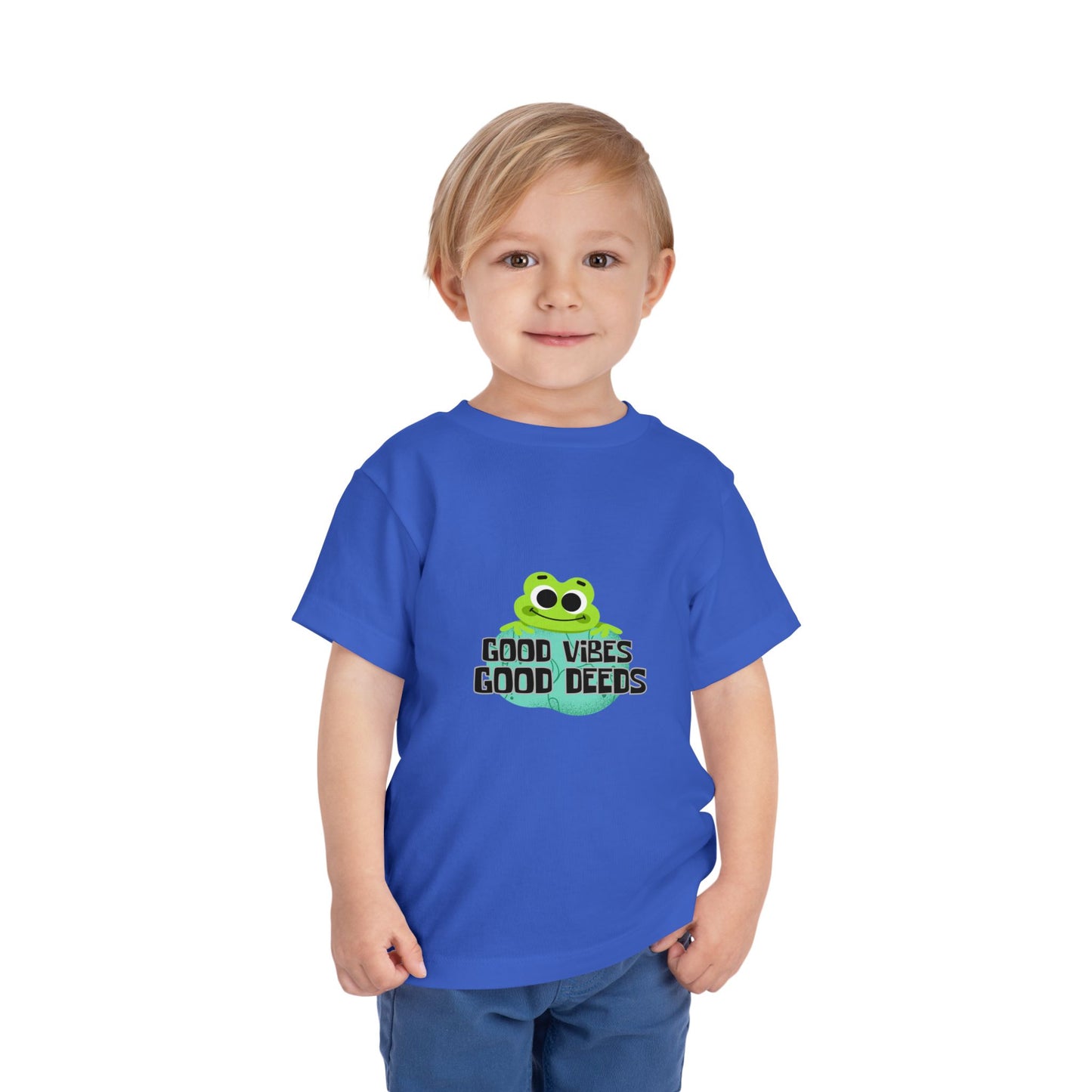 Good Vibes & Good Deeds Toddler Tee - Fun and Positive Short Sleeve Shirt