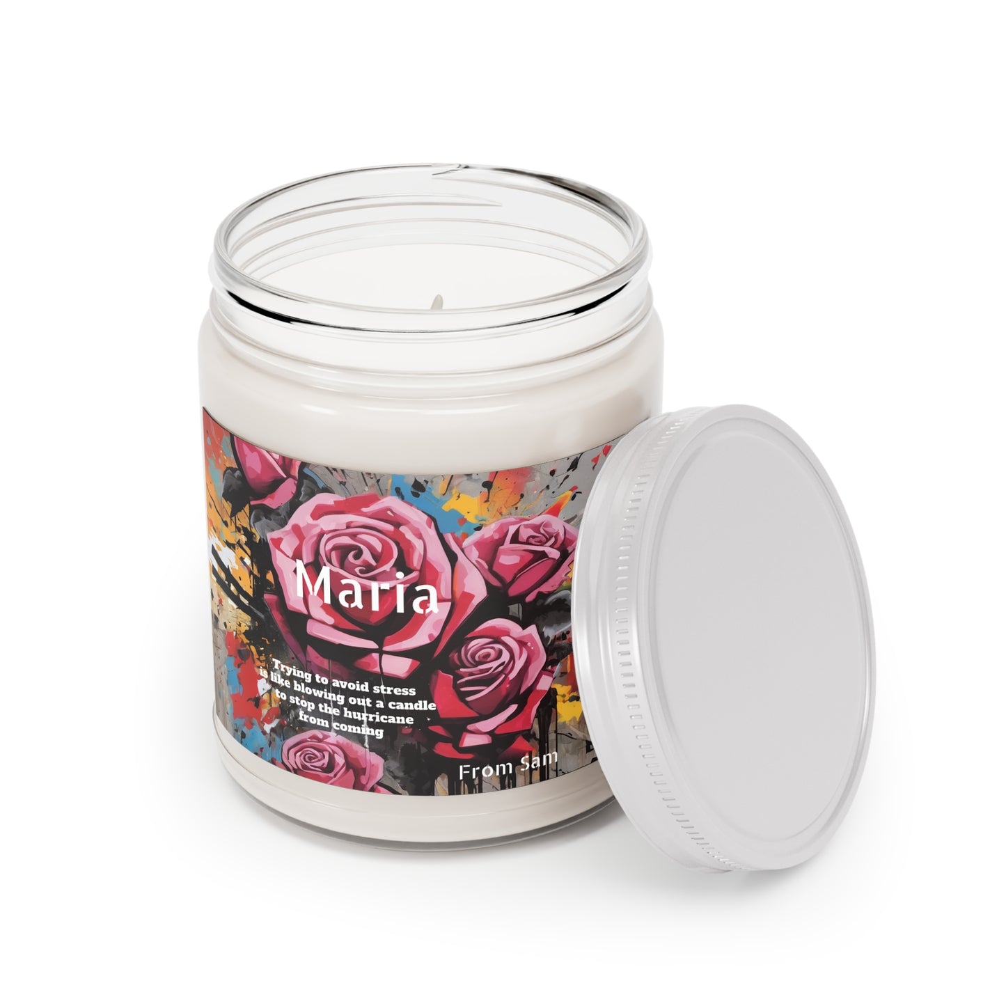 Personalised Graffiti banksy style Scented Candle, 9oz