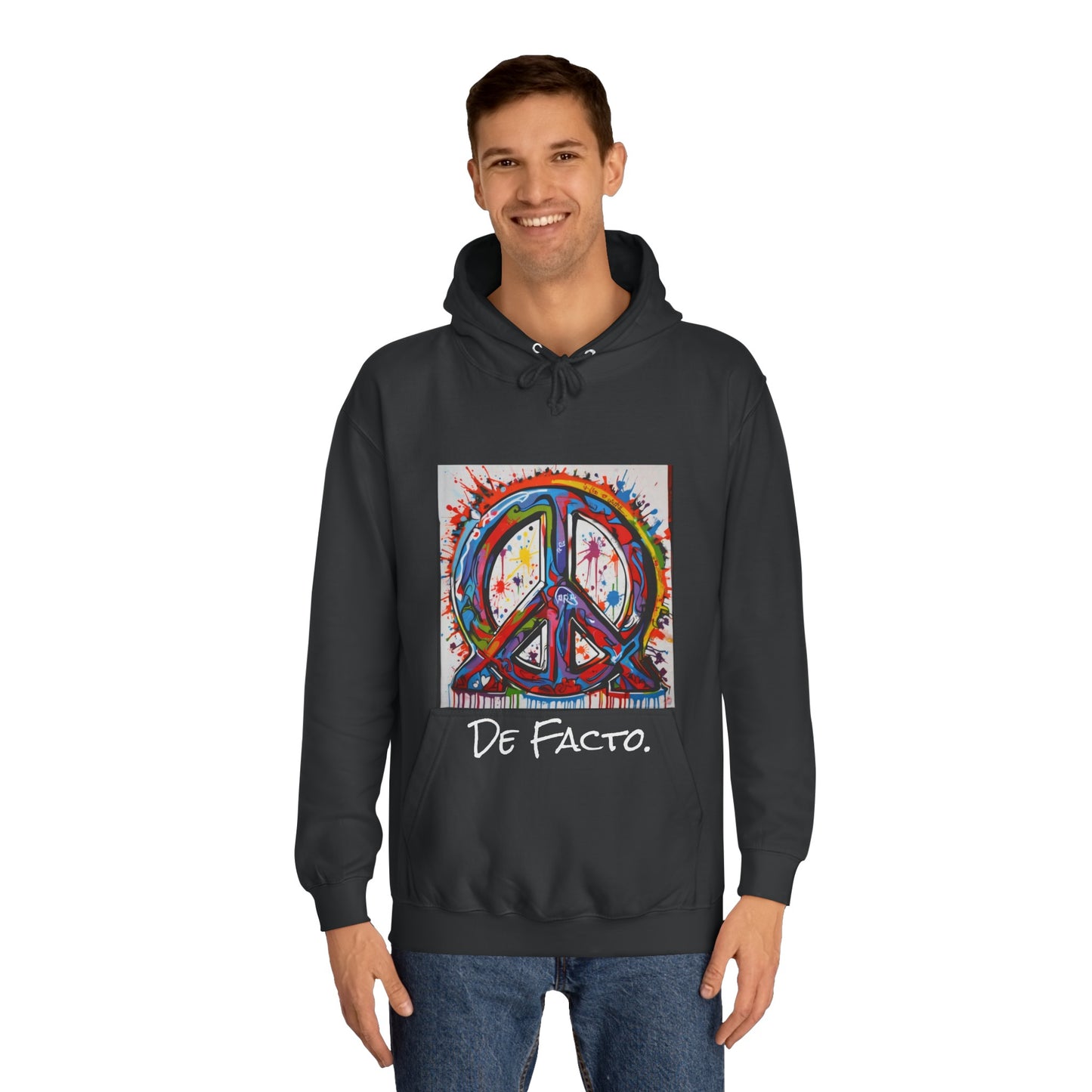 De Facto, Hand Painted Peace Sign- Hoodie