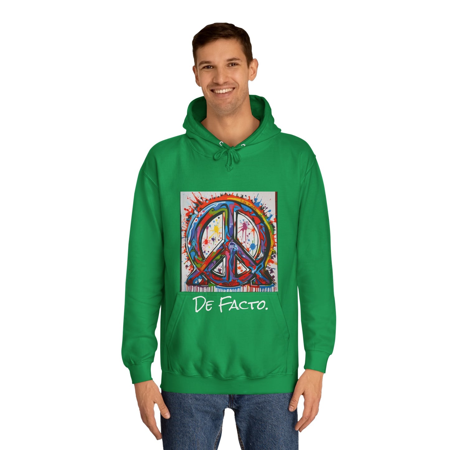 De Facto, Hand Painted Peace Sign- Hoodie