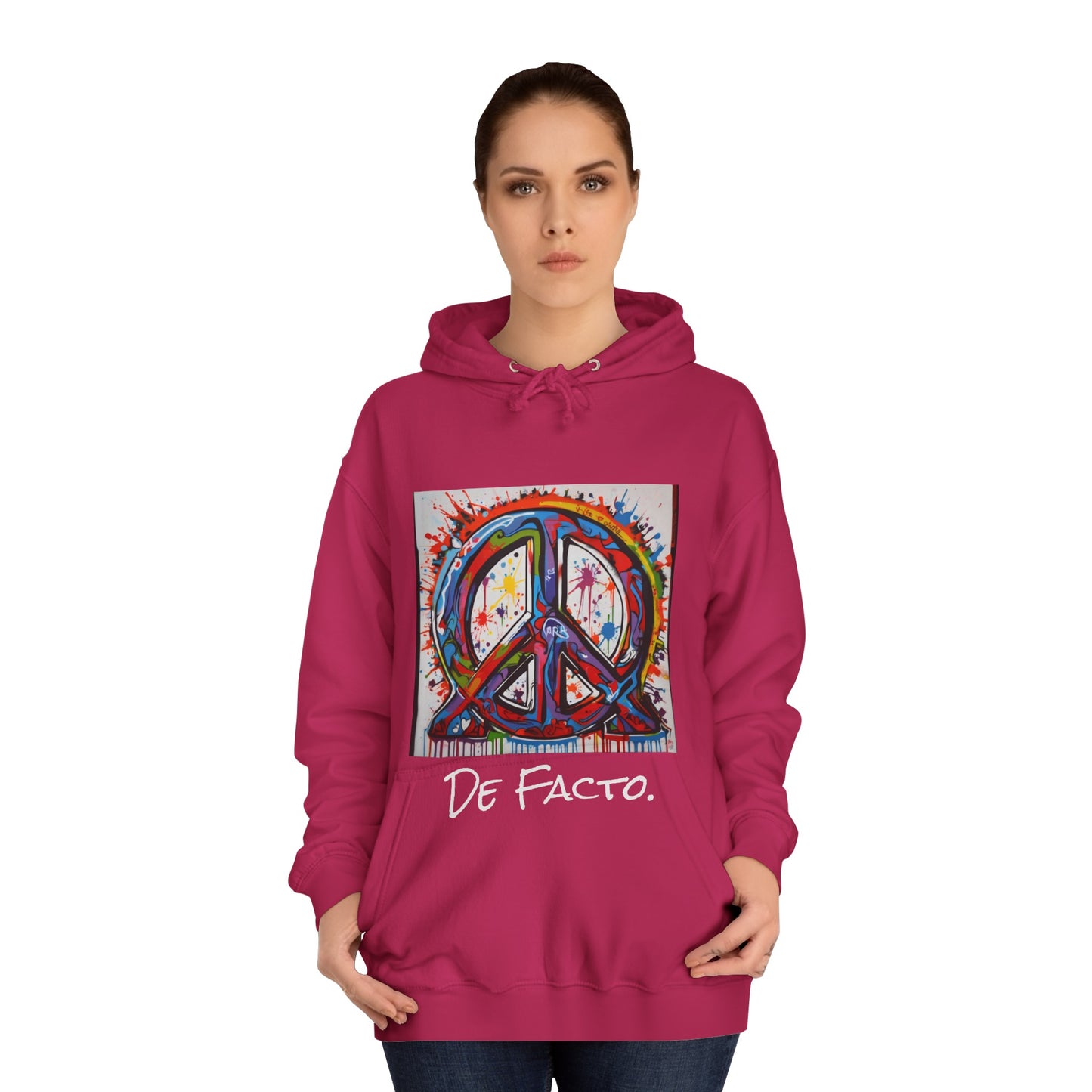 De Facto, Hand Painted Peace Sign- Hoodie