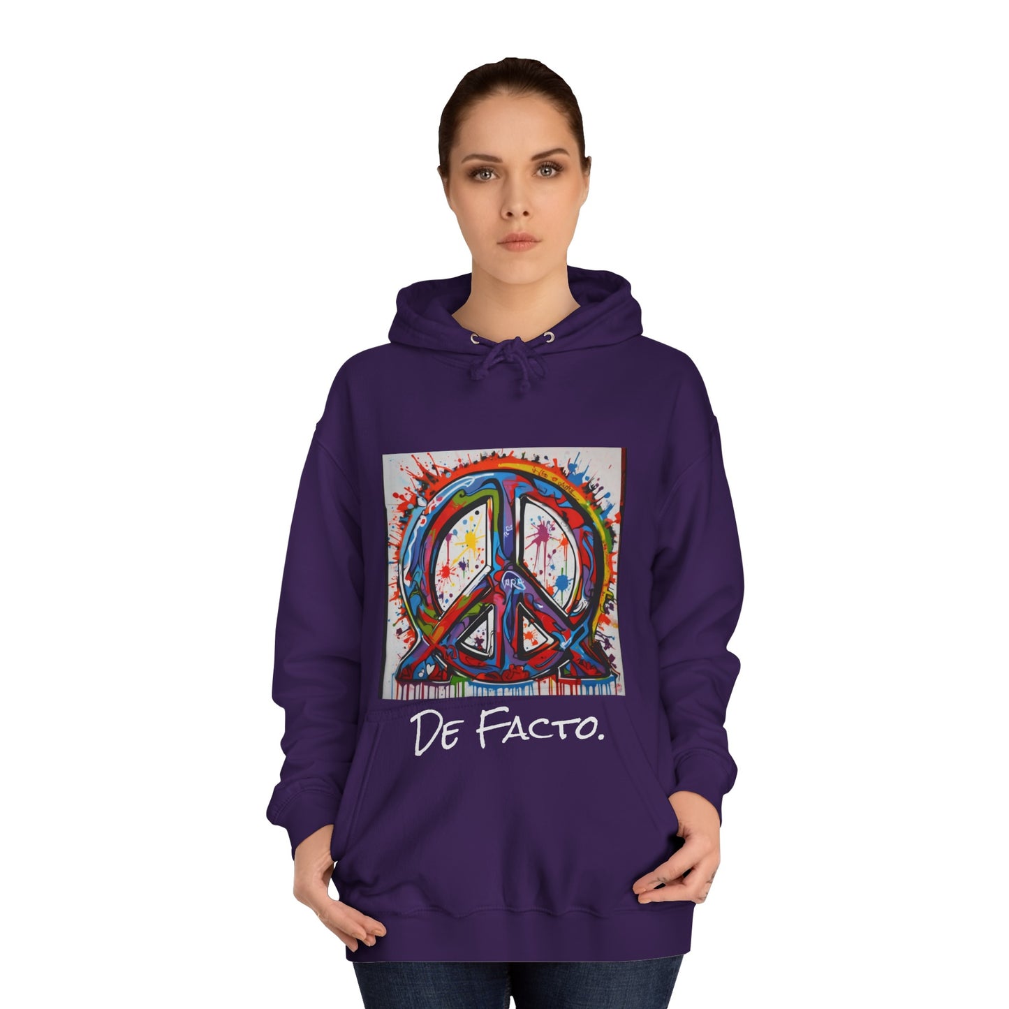 De Facto, Hand Painted Peace Sign- Hoodie