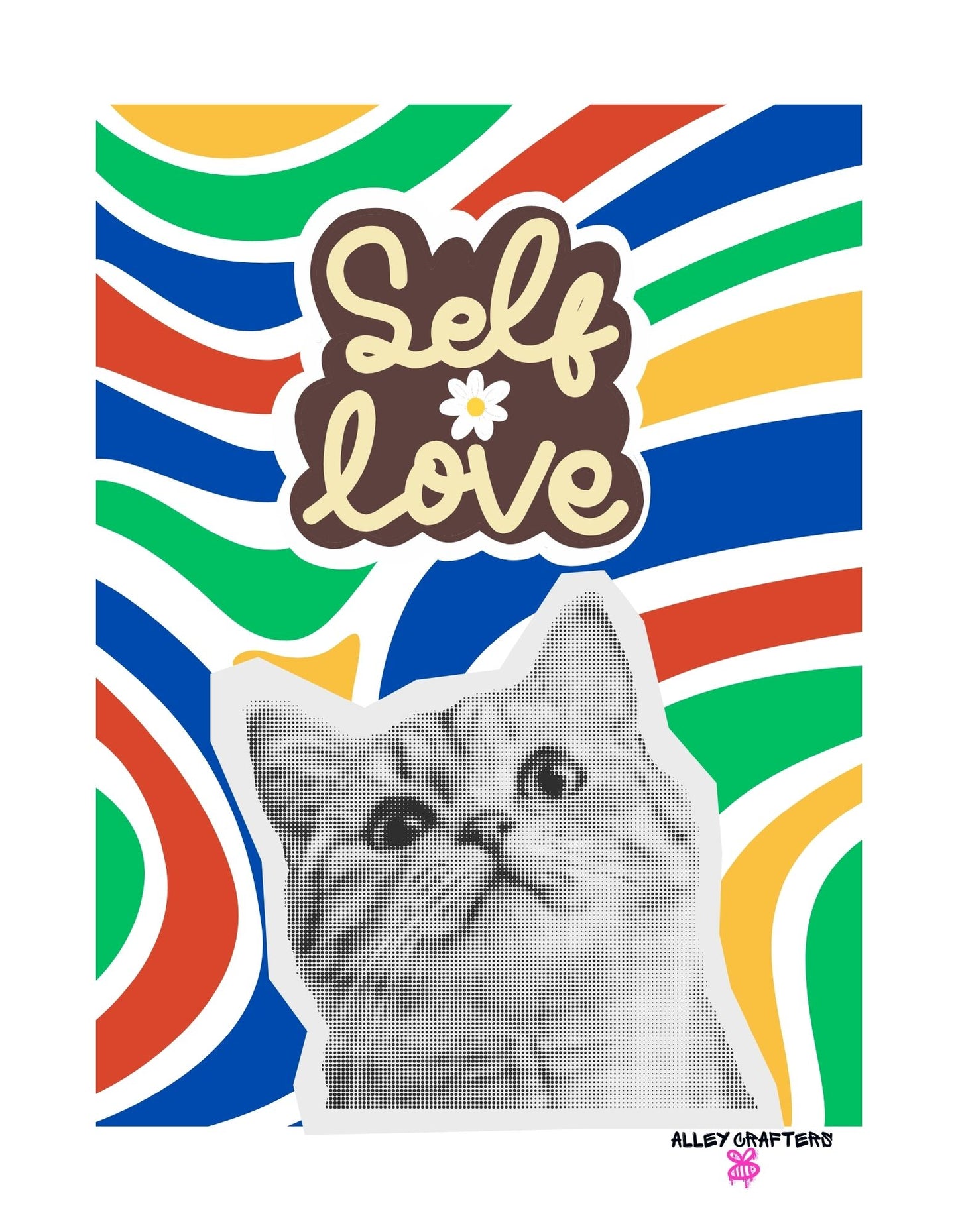 Self Love Collage Cat Tote Bag