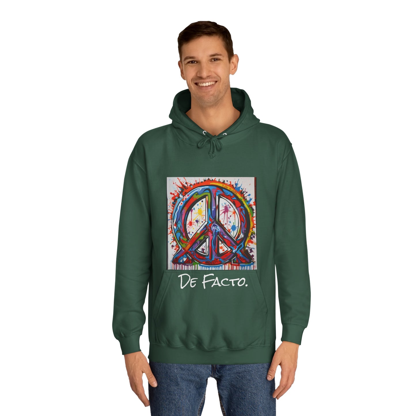 De Facto, Hand Painted Peace Sign- Hoodie