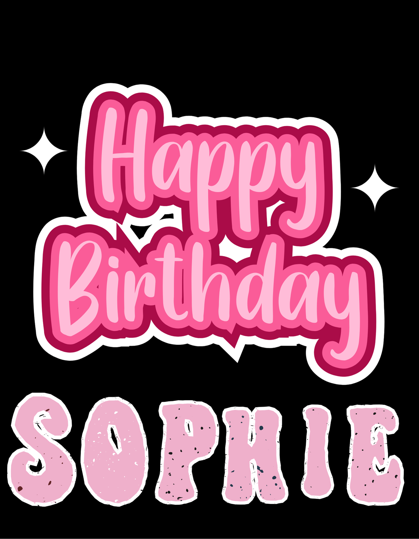 Kids Tee Personalised Name Happy Birthday T-Shirt