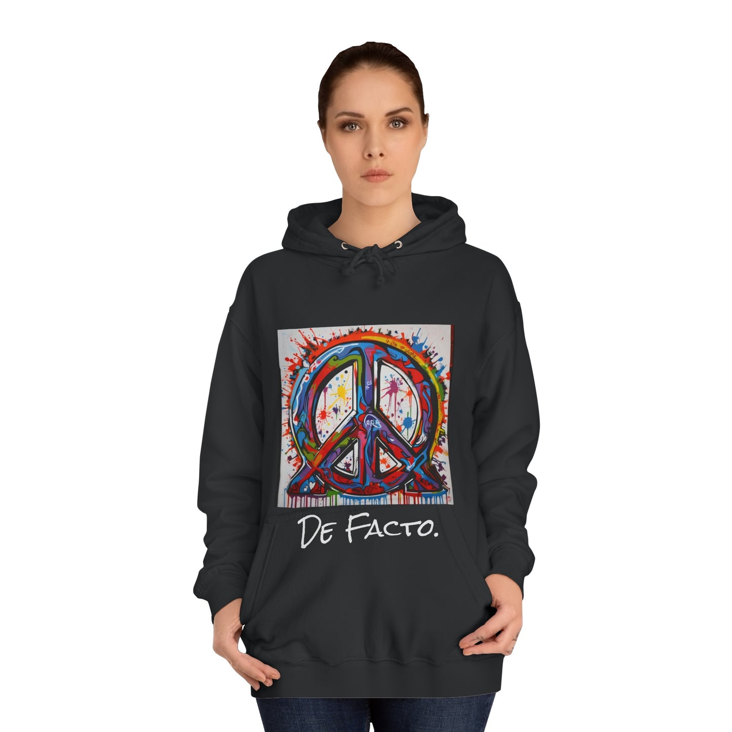 De Facto, Hand Painted Peace Sign- Hoodie