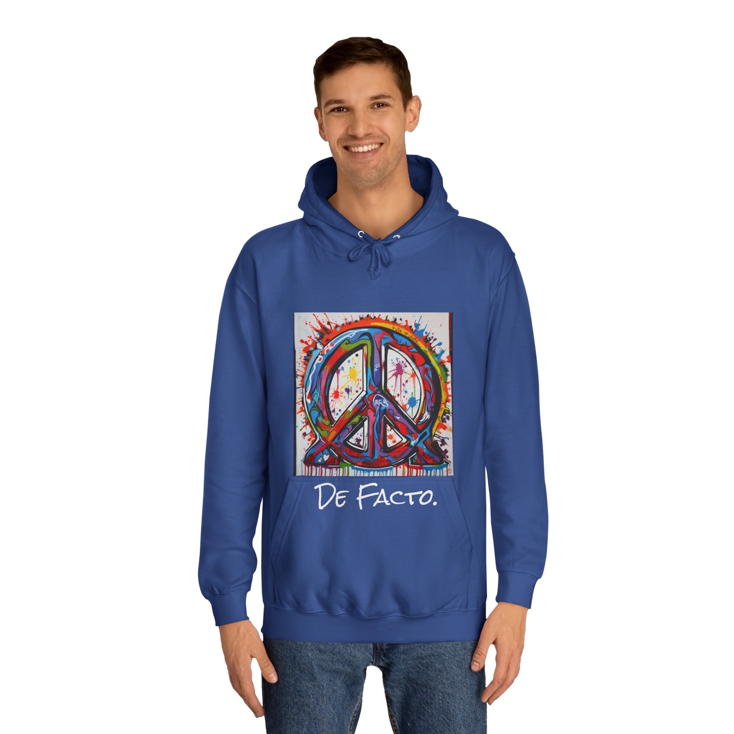 De Facto, Hand Painted Peace Sign- Hoodie
