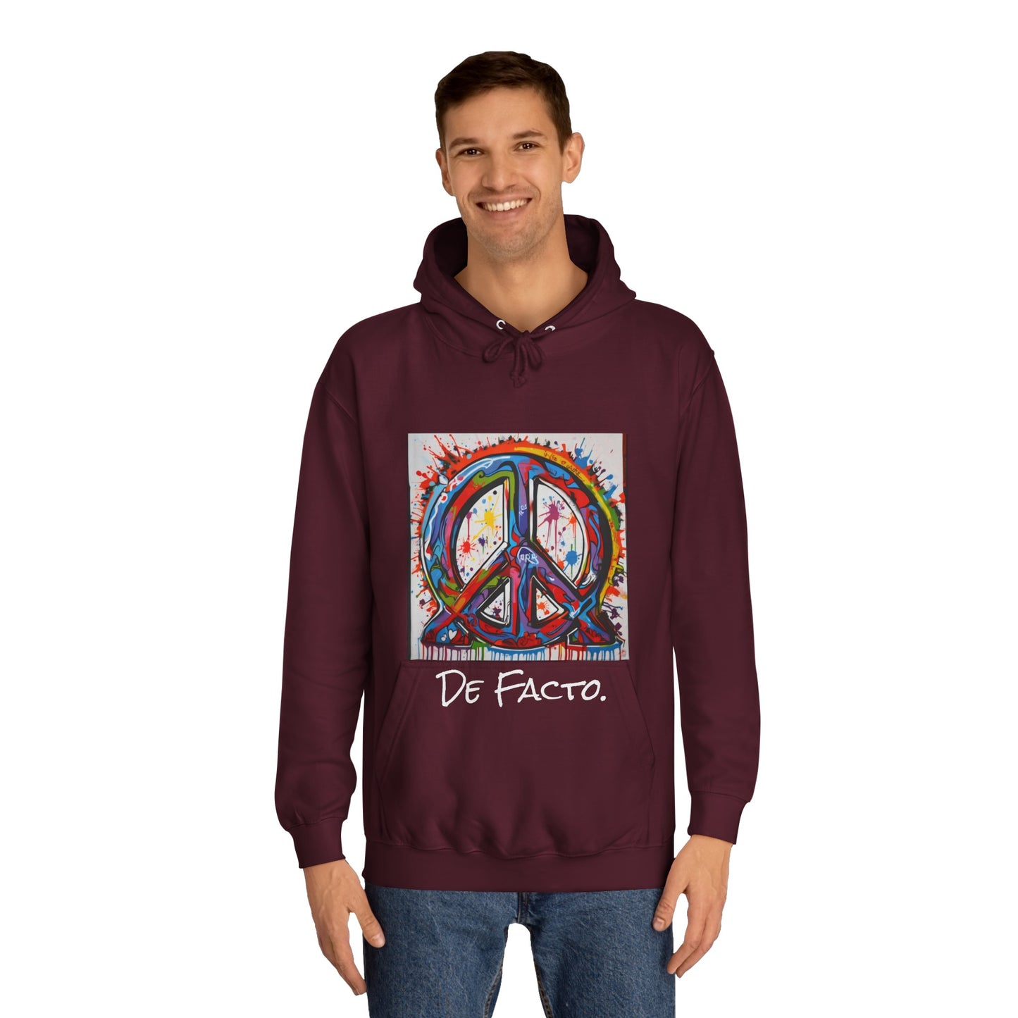 De Facto, Hand Painted Peace Sign- Hoodie