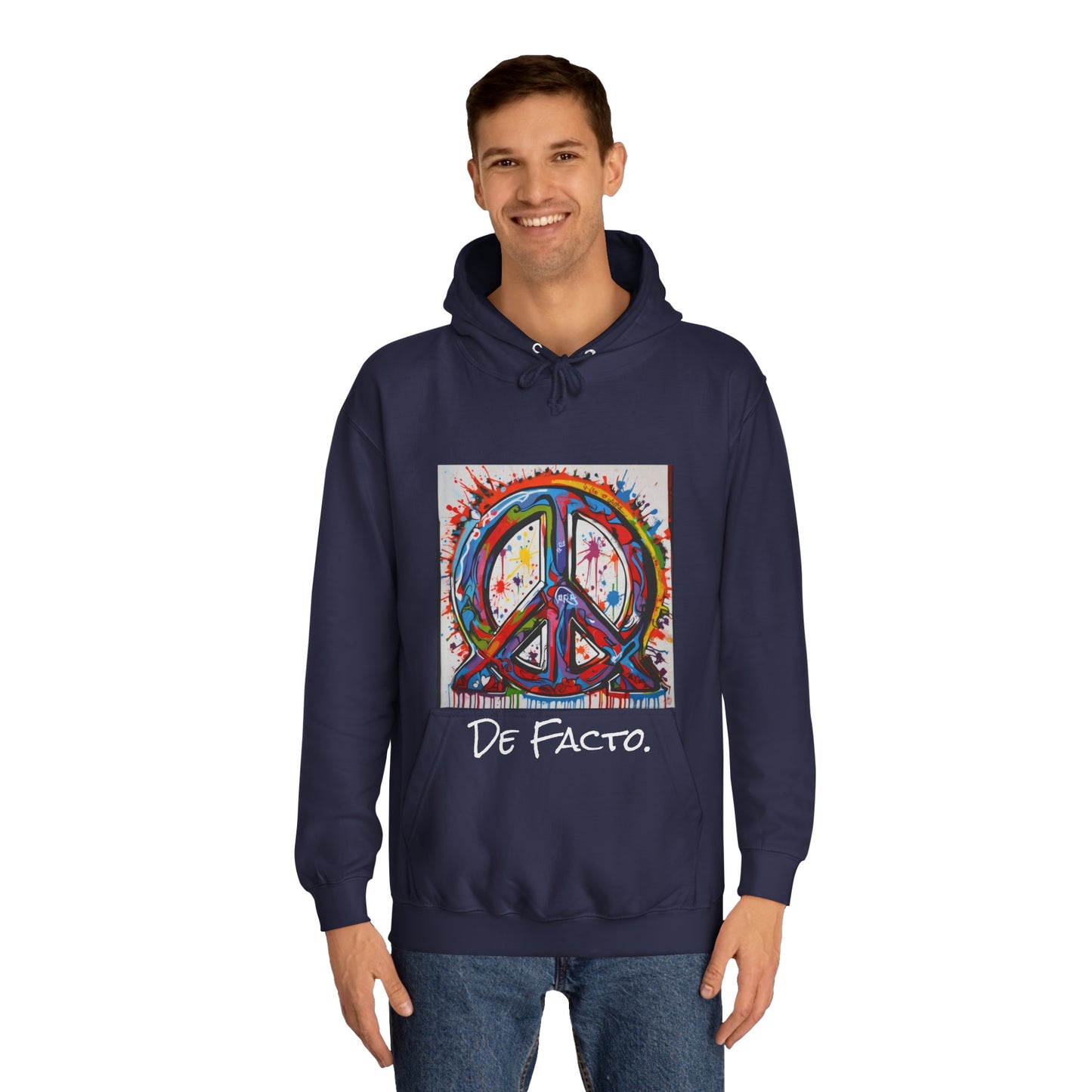 De Facto, Hand Painted Peace Sign- Hoodie