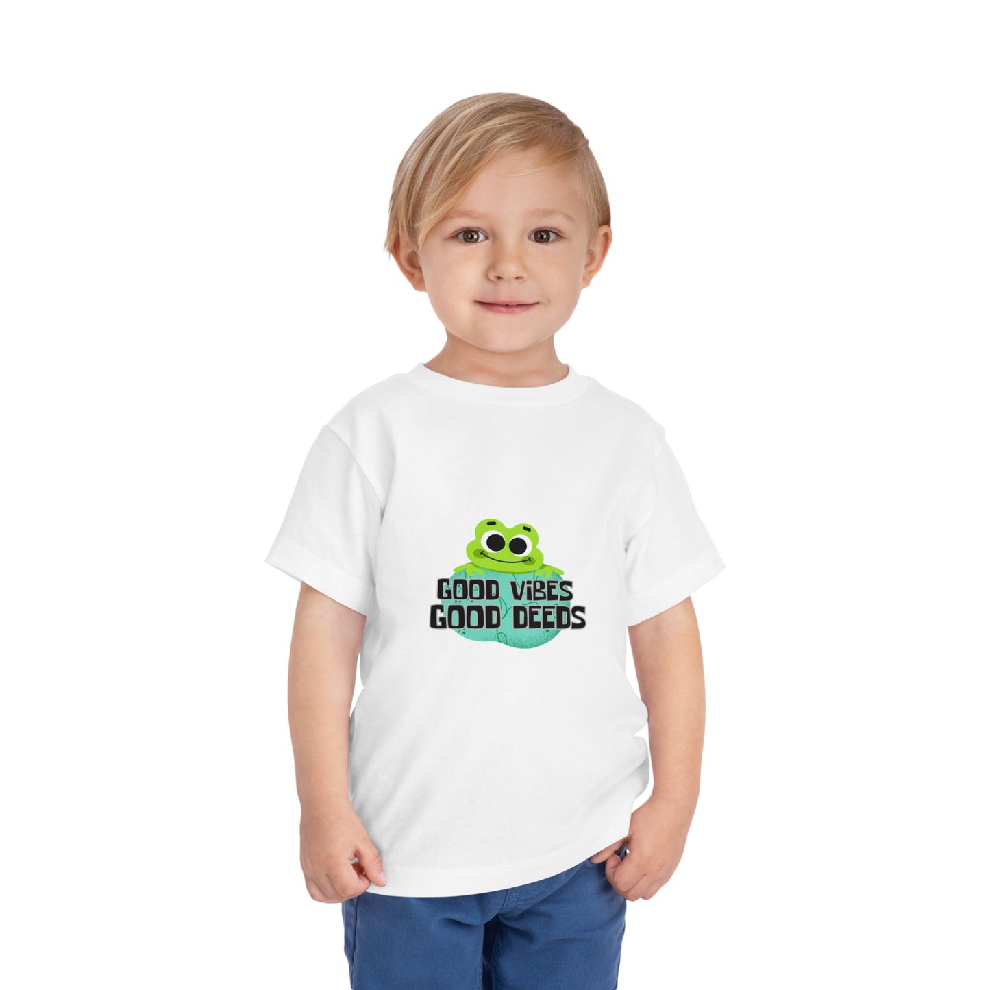 Good Vibes & Good Deeds Toddler Tee - Fun and Positive Short Sleeve Shirt