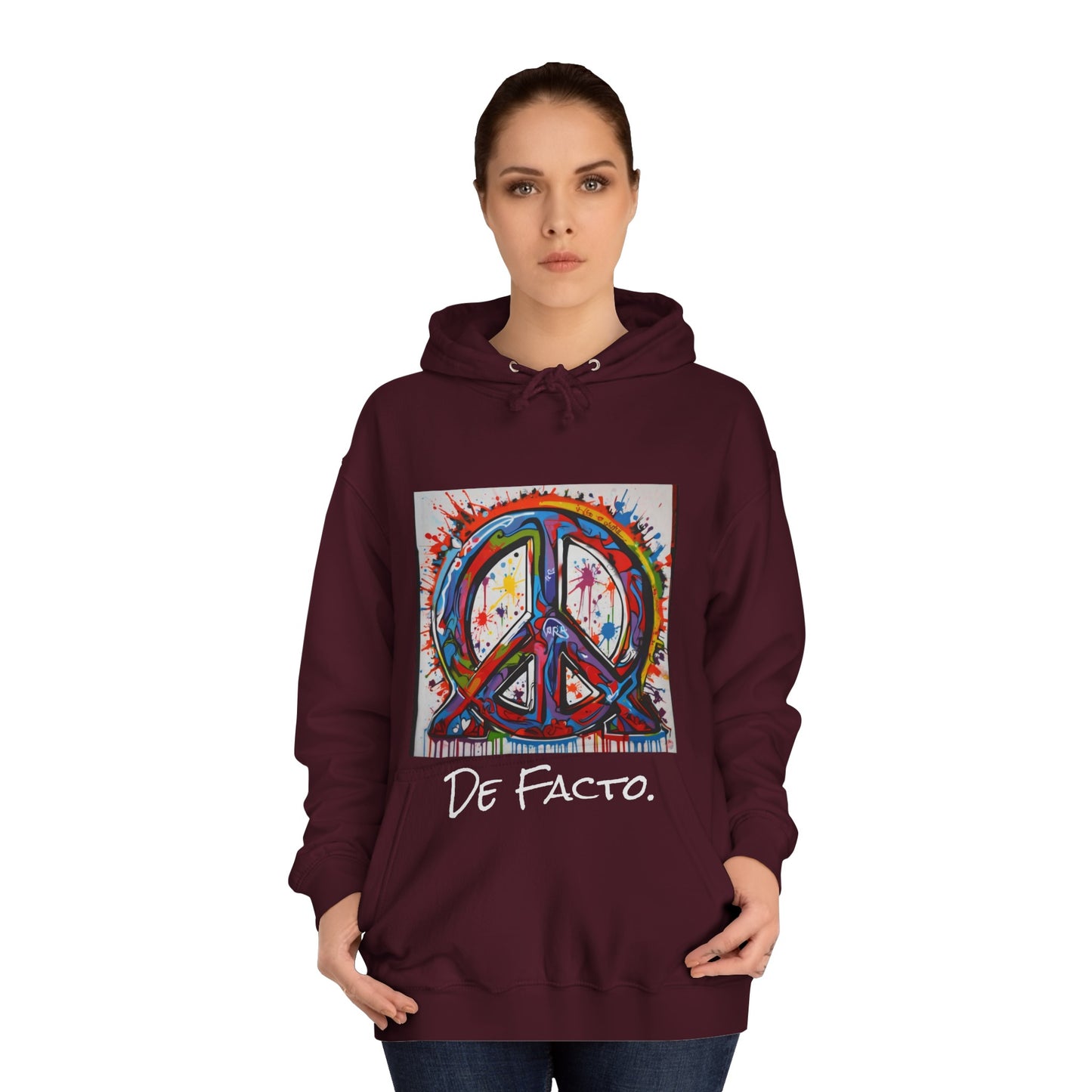 De Facto, Hand Painted Peace Sign- Hoodie