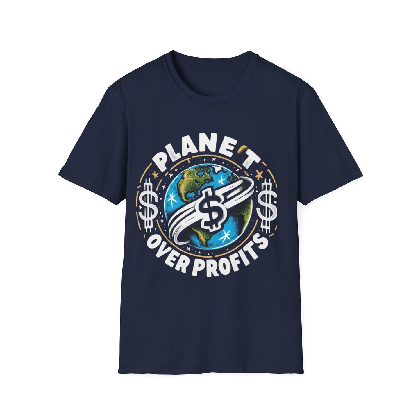 T-Shirt Planet Over Profits Eco-Friendly Unisex Softstyle