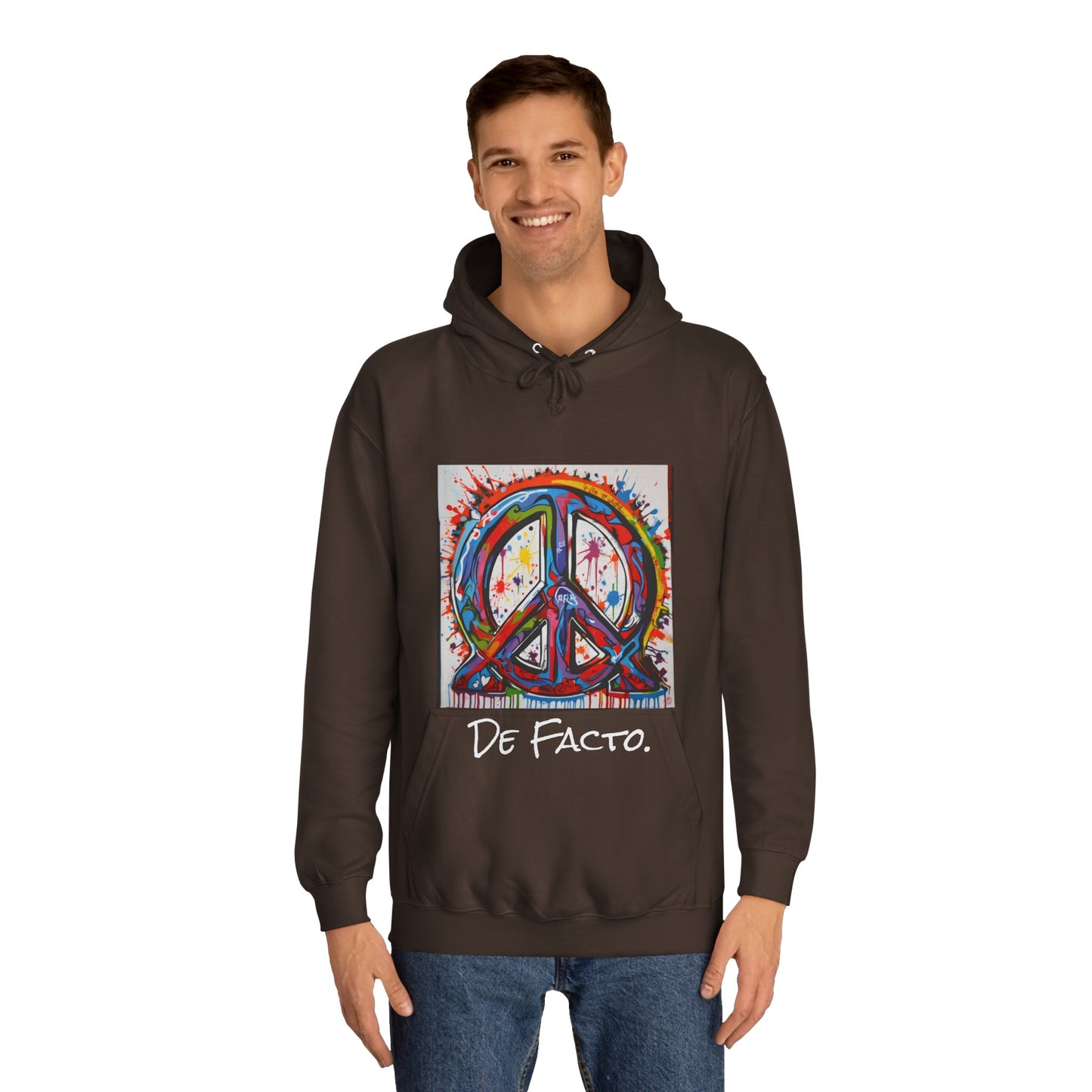De Facto, Hand Painted Peace Sign- Hoodie
