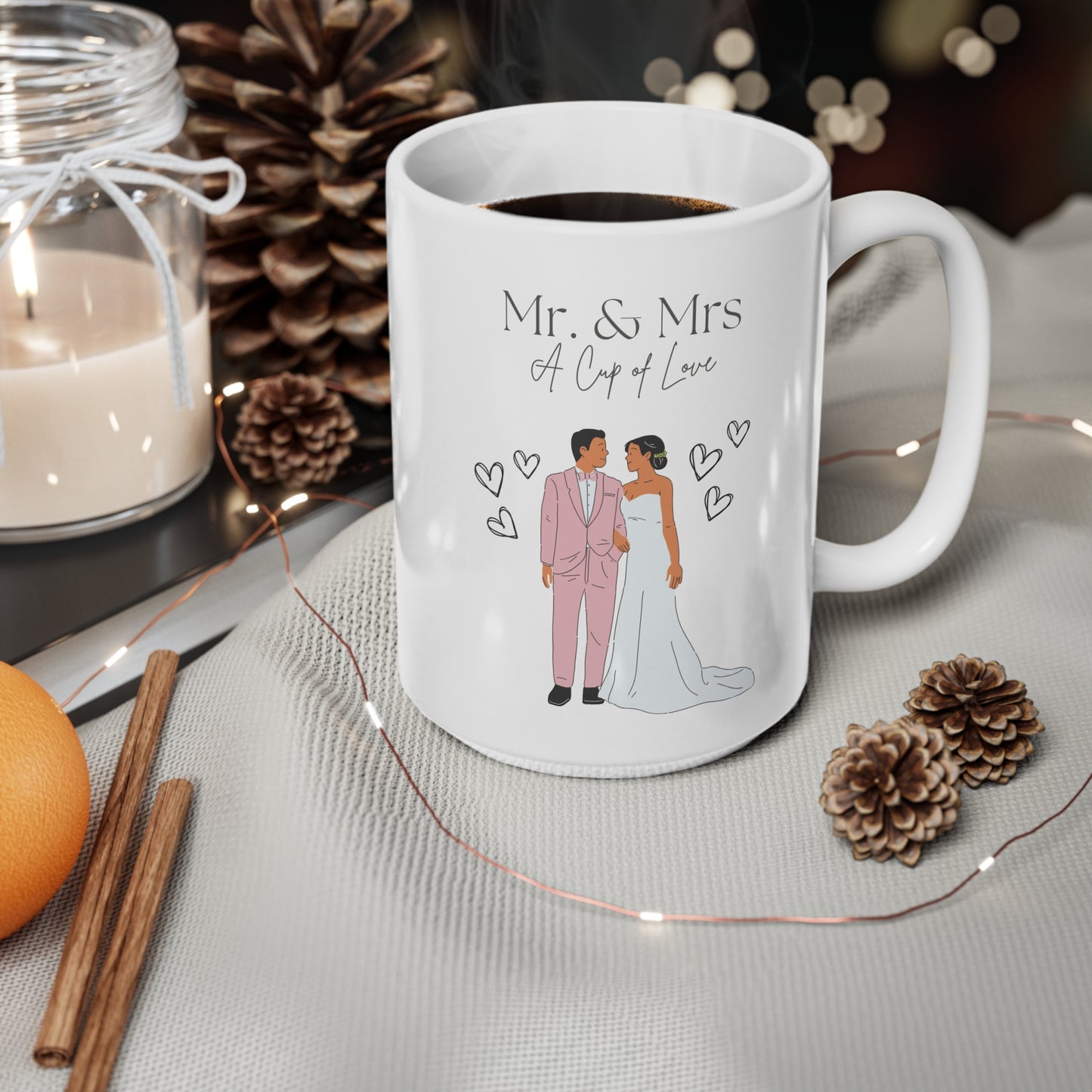 Mug - Mr & Mrs Wedding Mug, Ceramic Coffee Cups