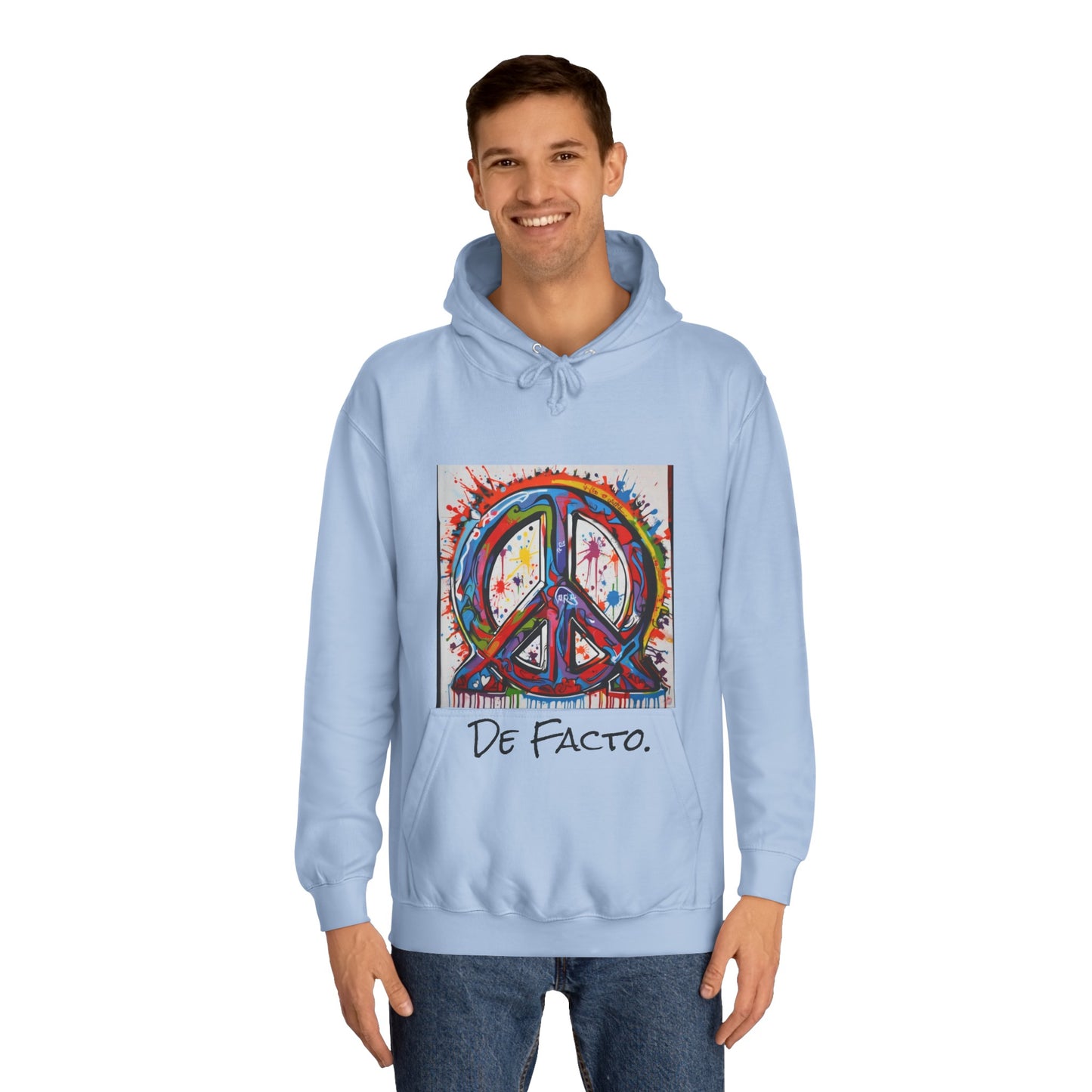 De Facto, Hand Painted Peace Sign- Hoodie