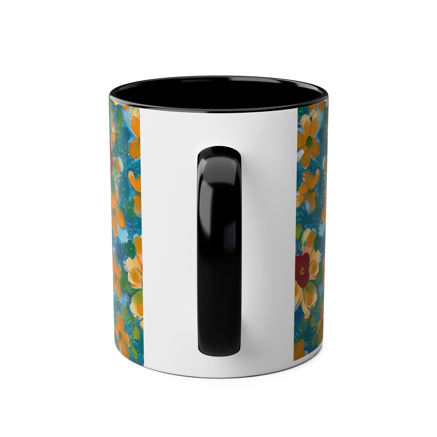 Floral, Painted, dripped Coffee Mug!