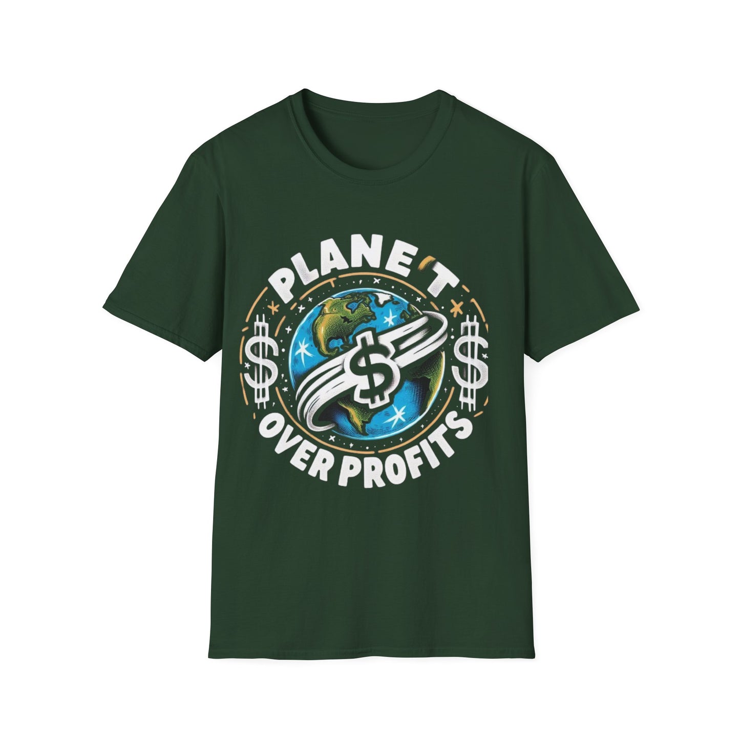 T-Shirt Planet Over Profits Eco-Friendly Unisex Softstyle