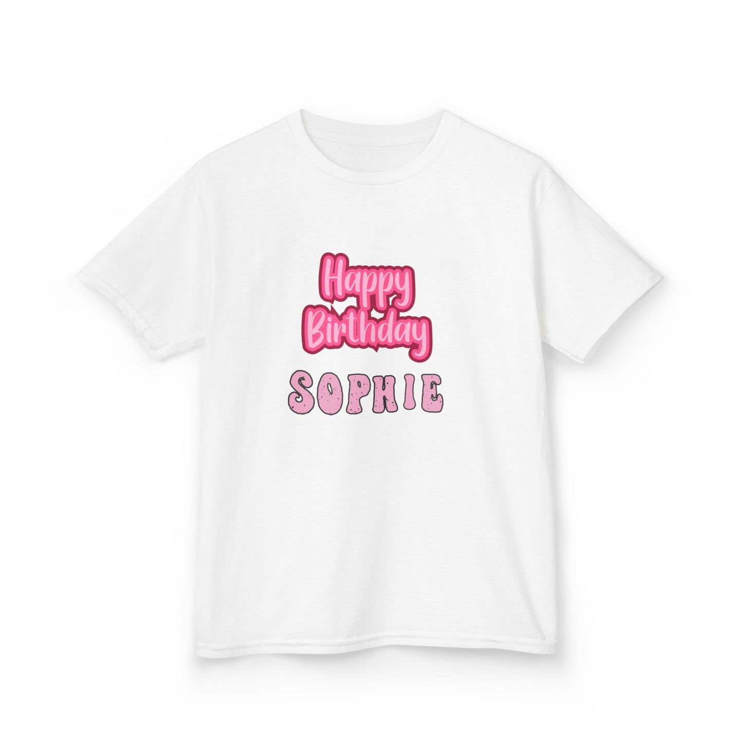 Kids Tee Personalised Name Happy Birthday T-Shirt