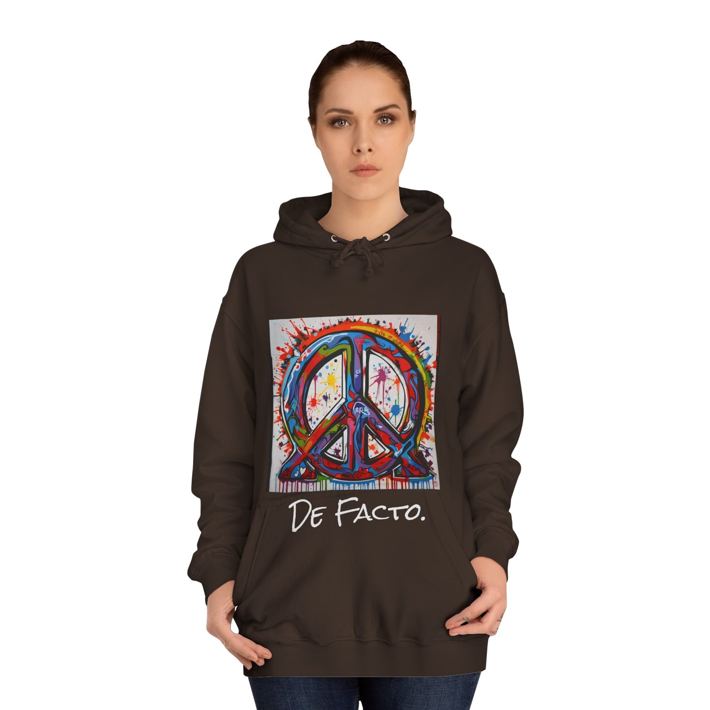 De Facto, Hand Painted Peace Sign- Hoodie