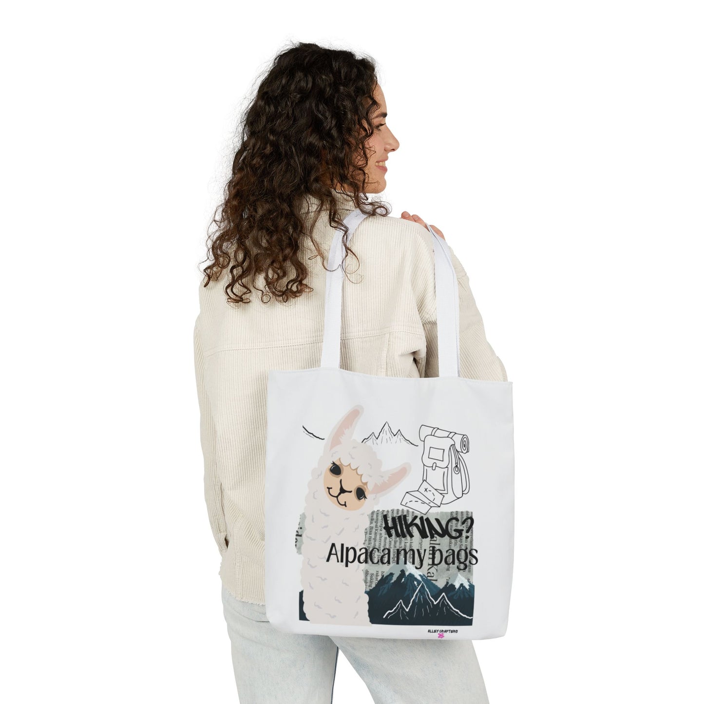 Humorous Alpaca Hiking - Tote Bag