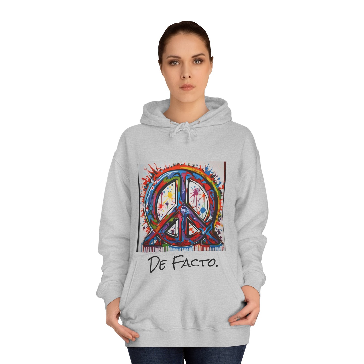De Facto, Hand Painted Peace Sign- Hoodie