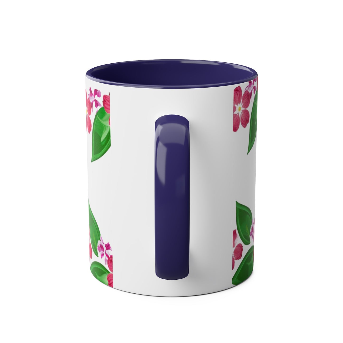 Two-Tone Floral MUM Coffee Mugs, 11oz