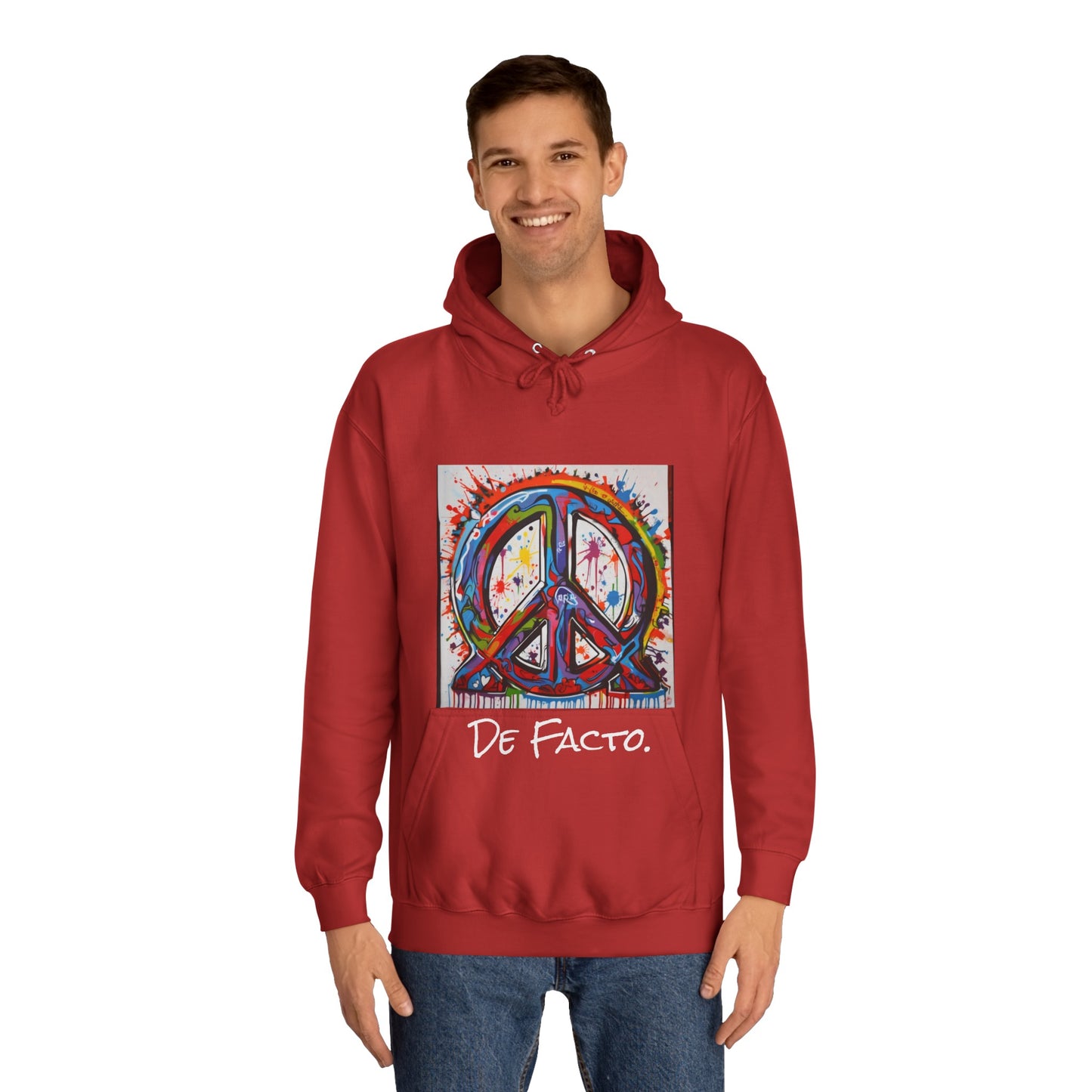 De Facto, Hand Painted Peace Sign- Hoodie
