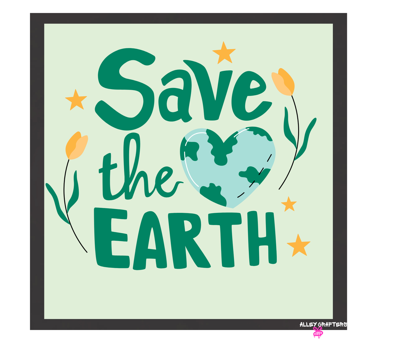 Save the Earth Design Tote Bag