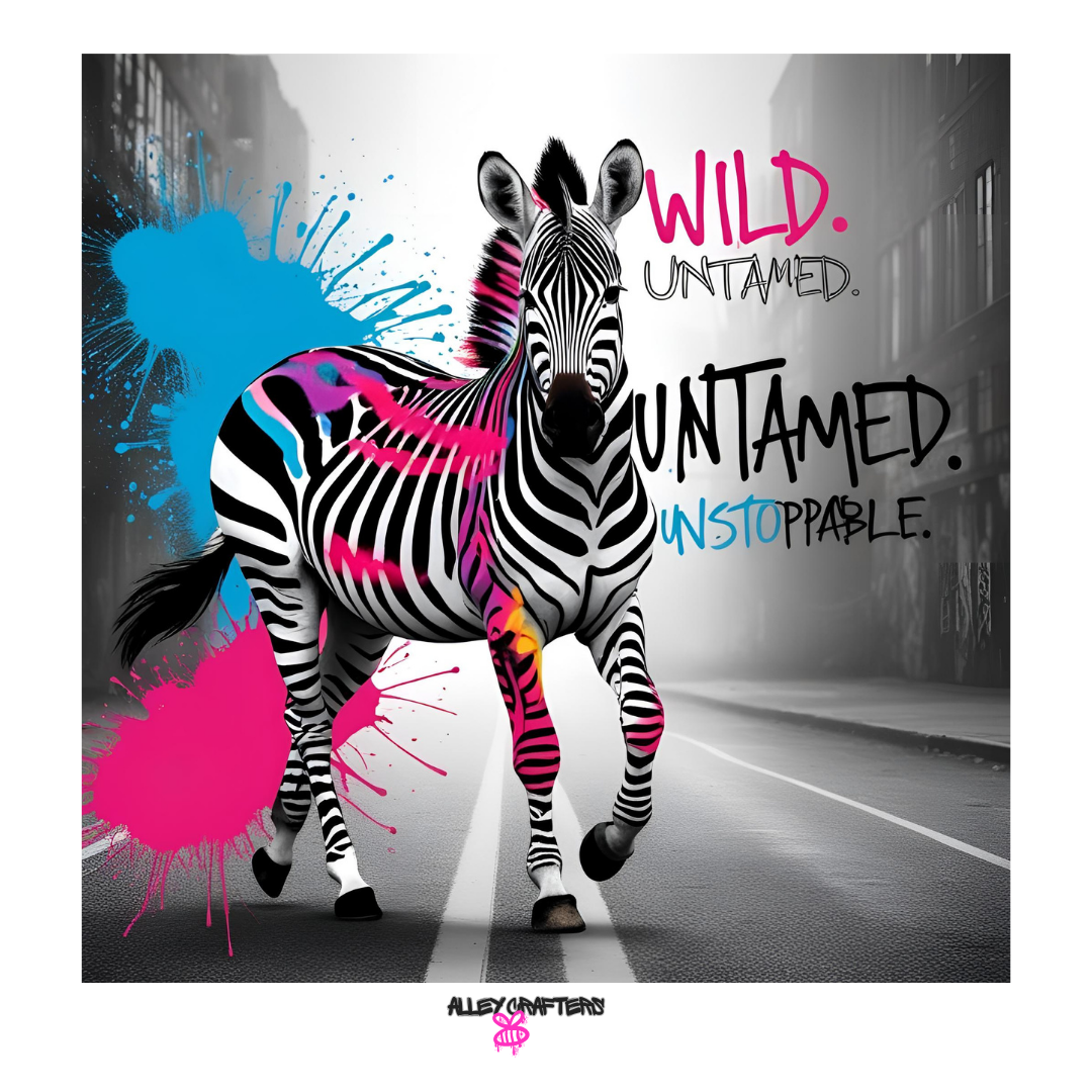 Wild. Untamed. Unstoppable. Zebra Tote Bag
