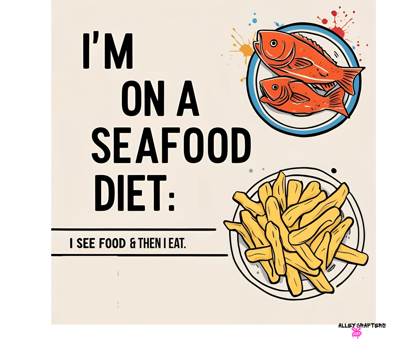 Quirky Seafood Diet Tote Bag