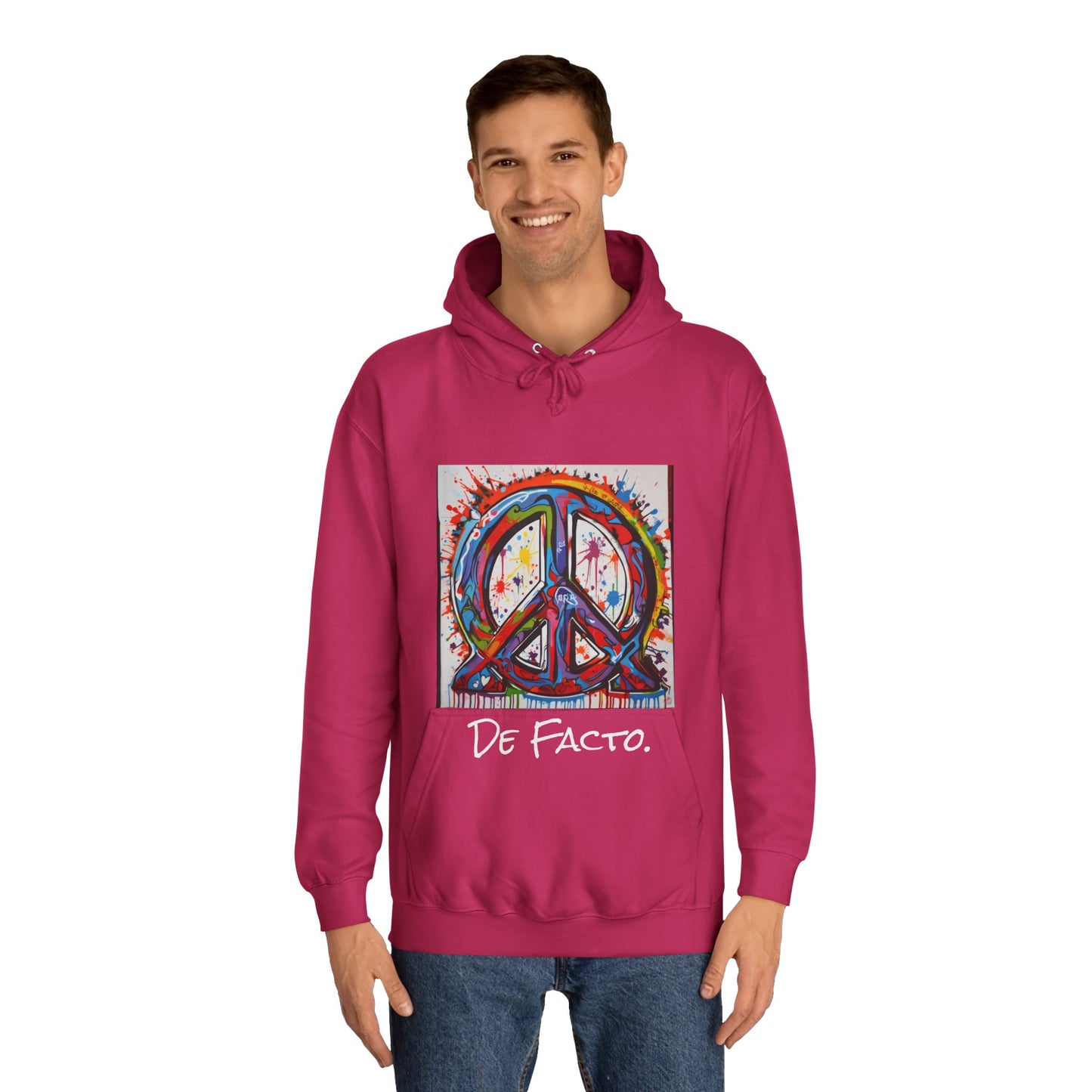 De Facto, Hand Painted Peace Sign- Hoodie