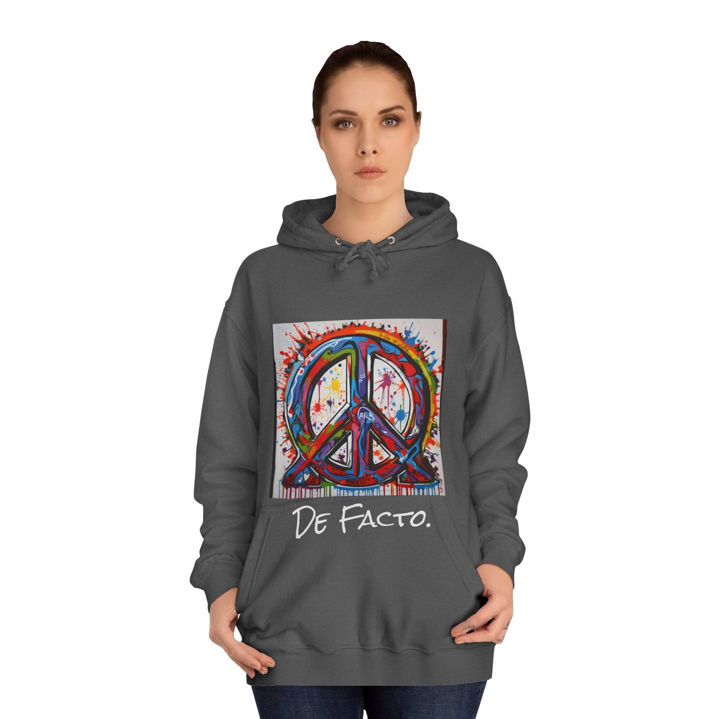 De Facto, Hand Painted Peace Sign- Hoodie
