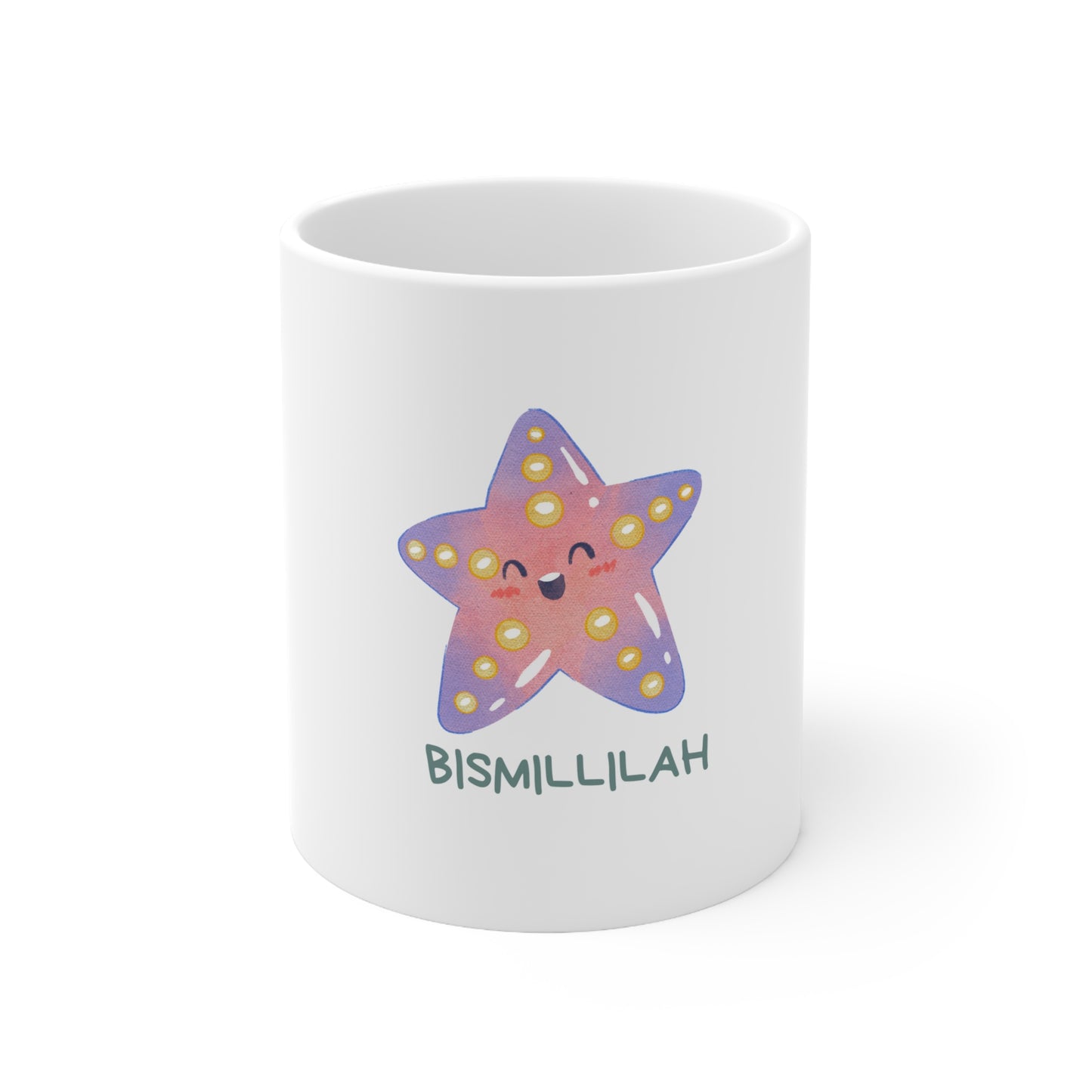 Bismillah Star Ceramic Coffee Cup - 11oz & 15oz, Cute Design for Everyday Joy