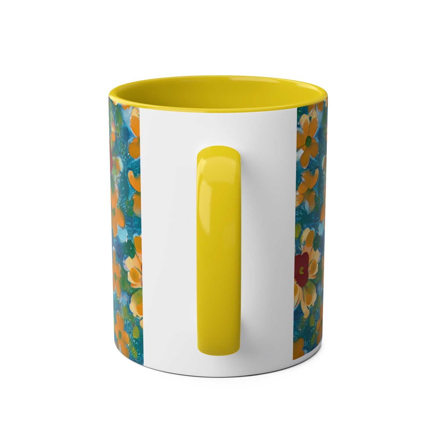 Floral, Painted, dripped Coffee Mug!