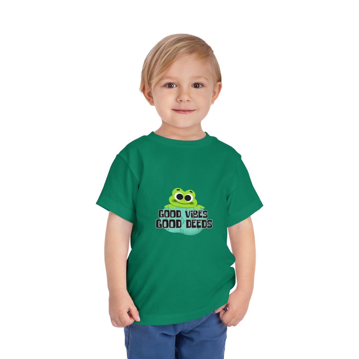 Good Vibes & Good Deeds Toddler Tee - Fun and Positive Short Sleeve Shirt