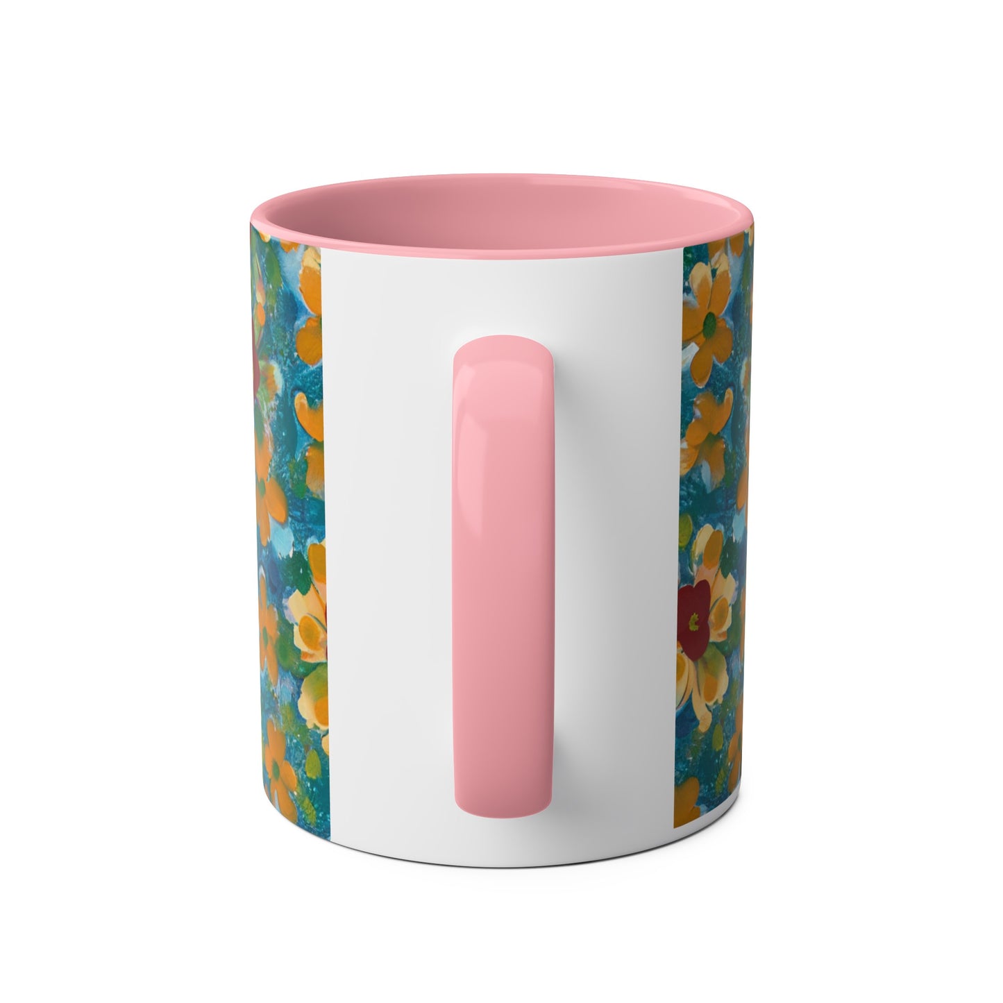 Floral, Painted, dripped Coffee Mug!