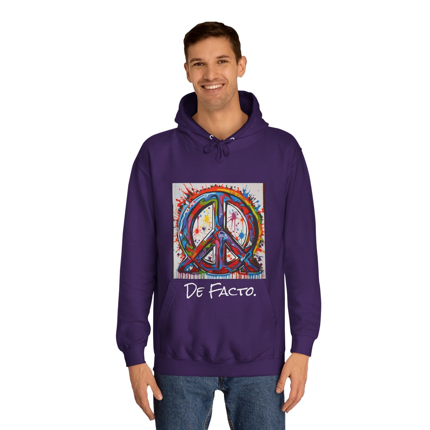 De Facto, Hand Painted Peace Sign- Hoodie