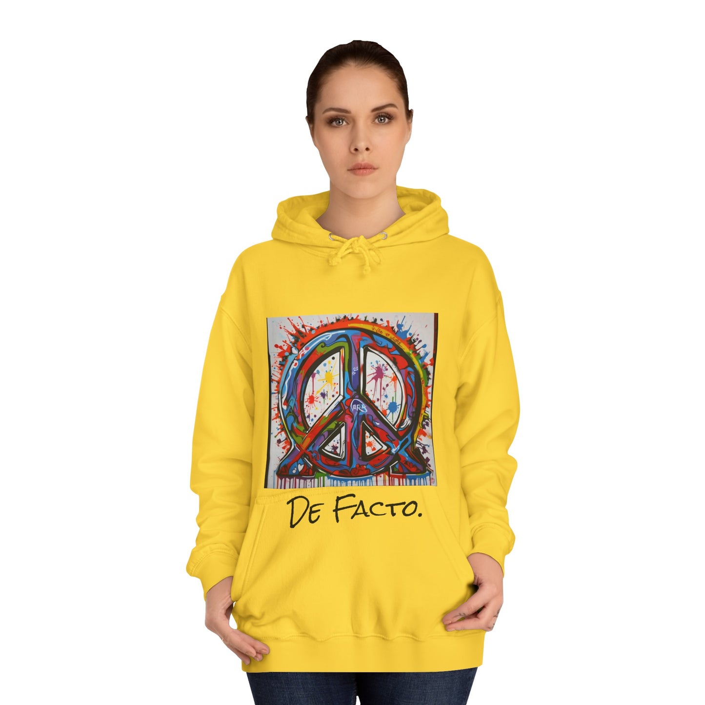 De Facto, Hand Painted Peace Sign- Hoodie