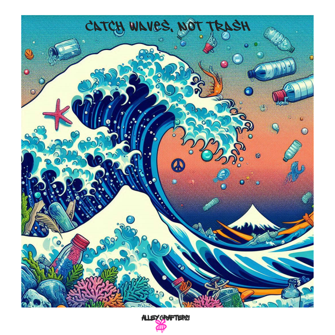 Ocean Wave Art Design, Eco-Friendly Awareness
