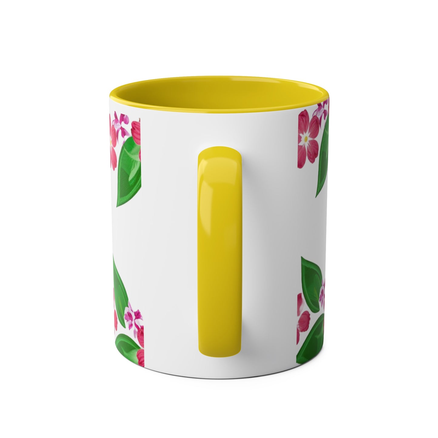 Two-Tone Floral MUM Coffee Mugs, 11oz
