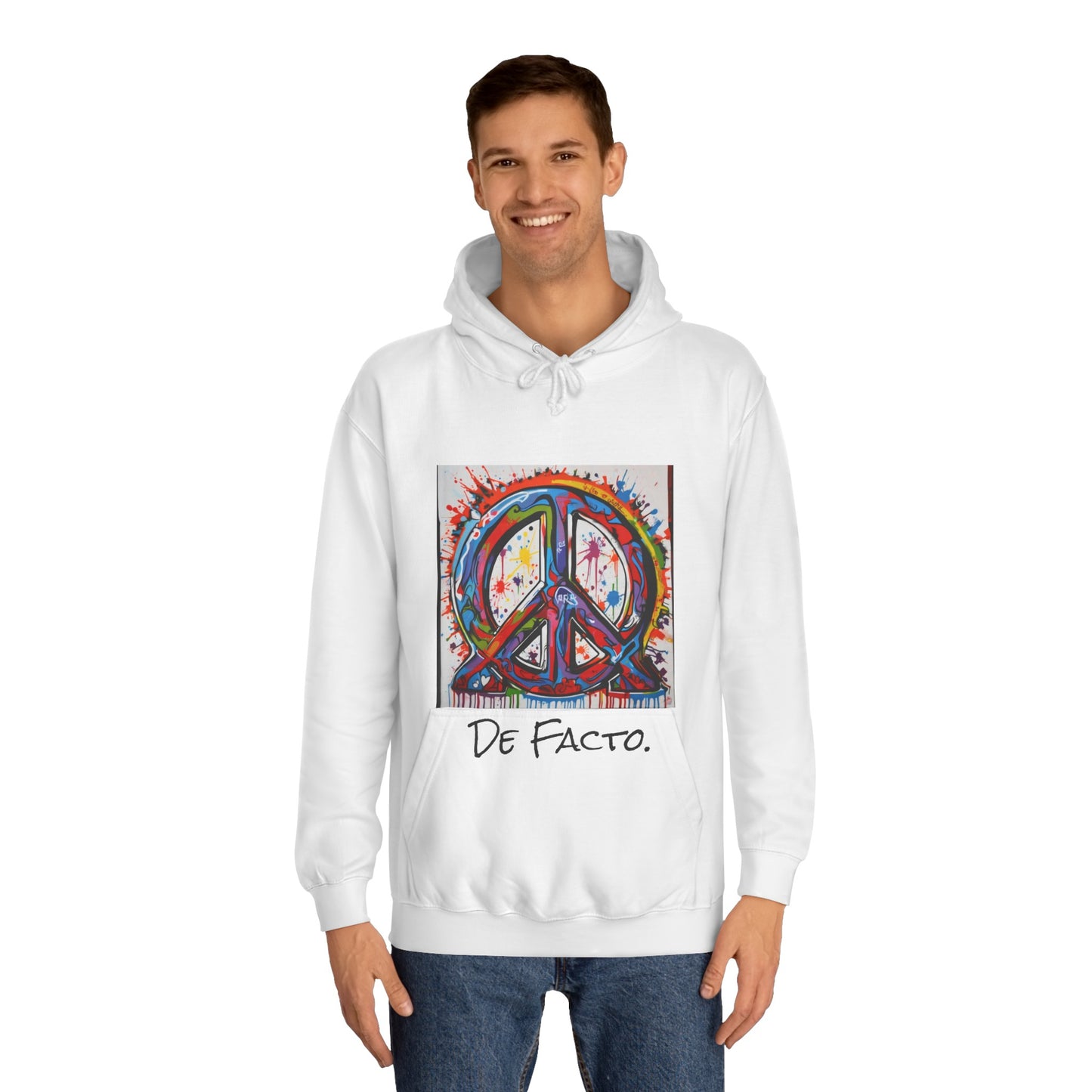 De Facto, Hand Painted Peace Sign- Hoodie