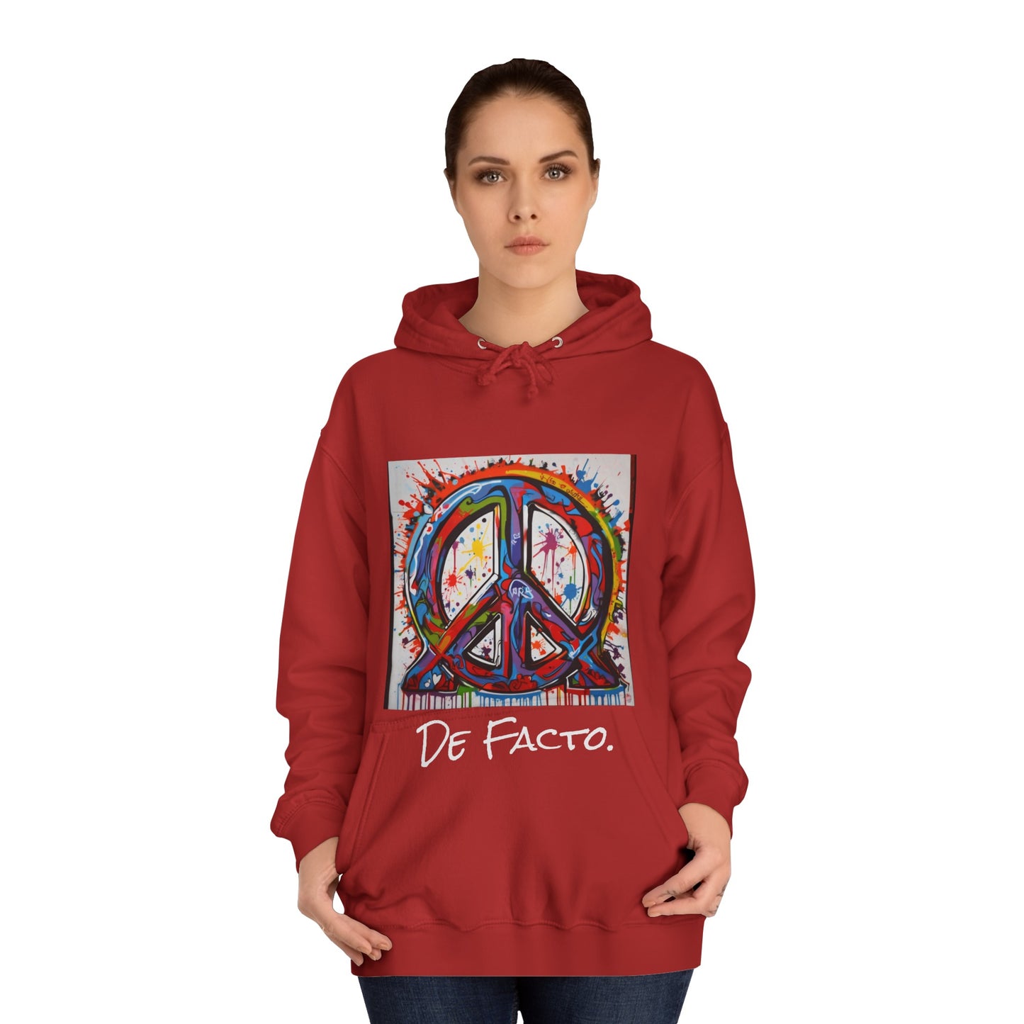 De Facto, Hand Painted Peace Sign- Hoodie